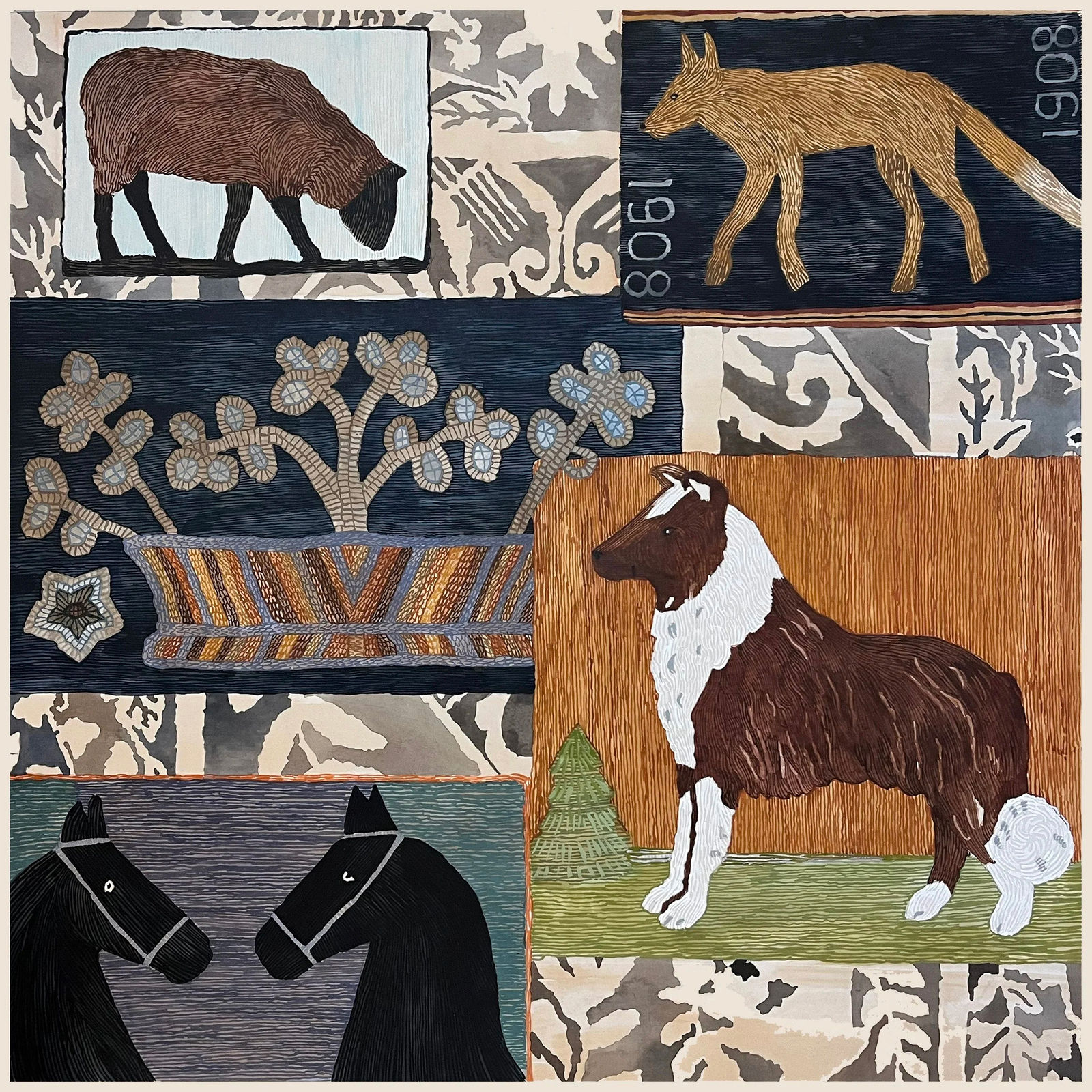 Renée Bott, Women’s Work: Collie, Fox & Flowers, 2025