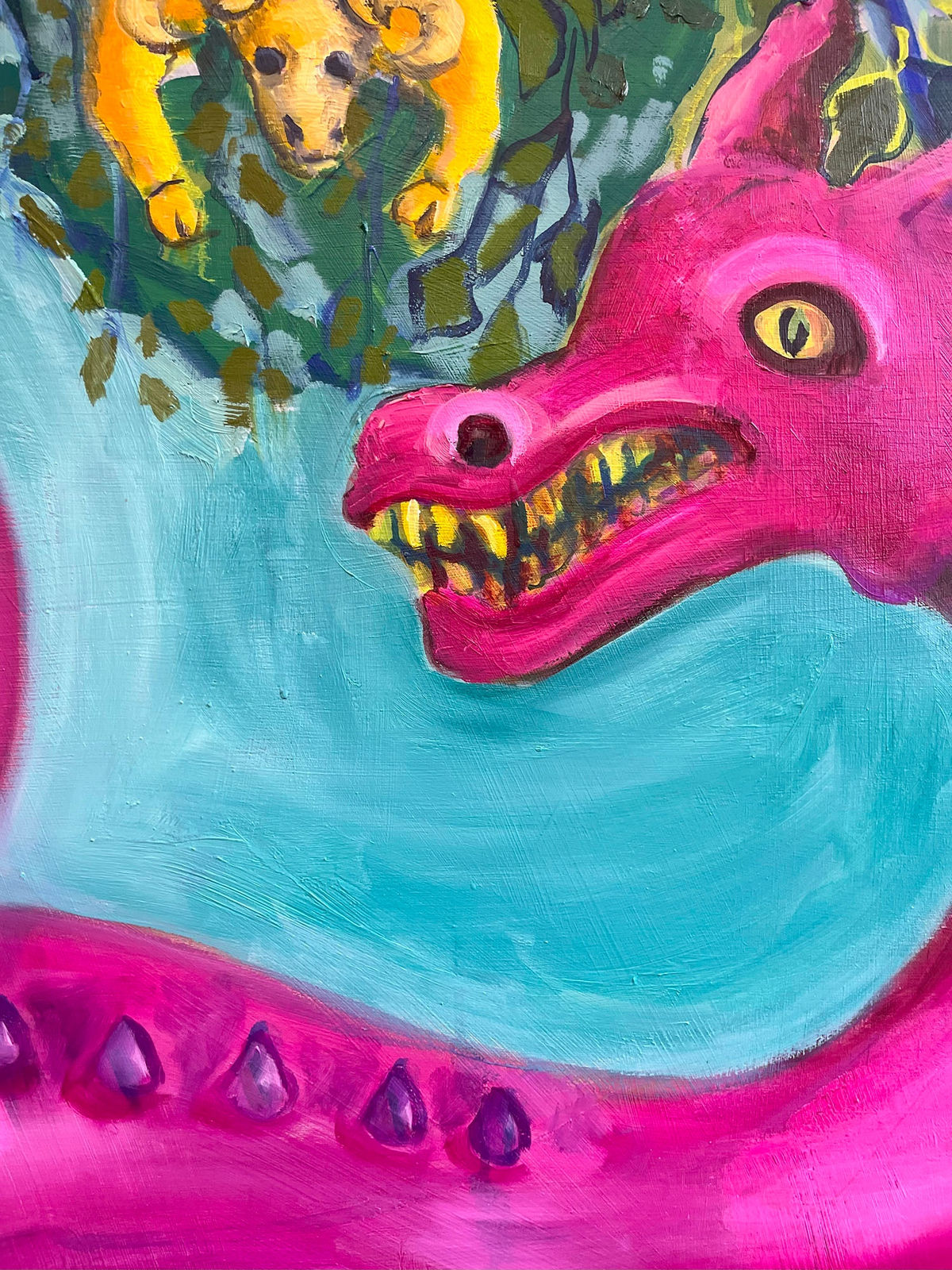 Charlie Kirkham, A Magenta Dragon Guarding the Golden Fleece, 2024