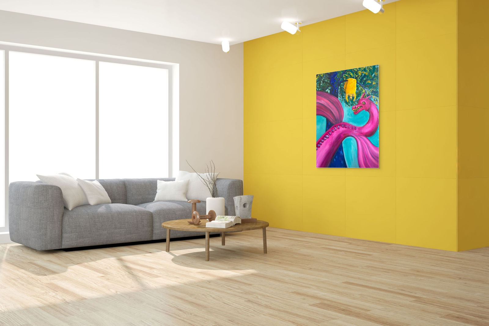 Charlie Kirkham, A Magenta Dragon Guarding the Golden Fleece, 2024