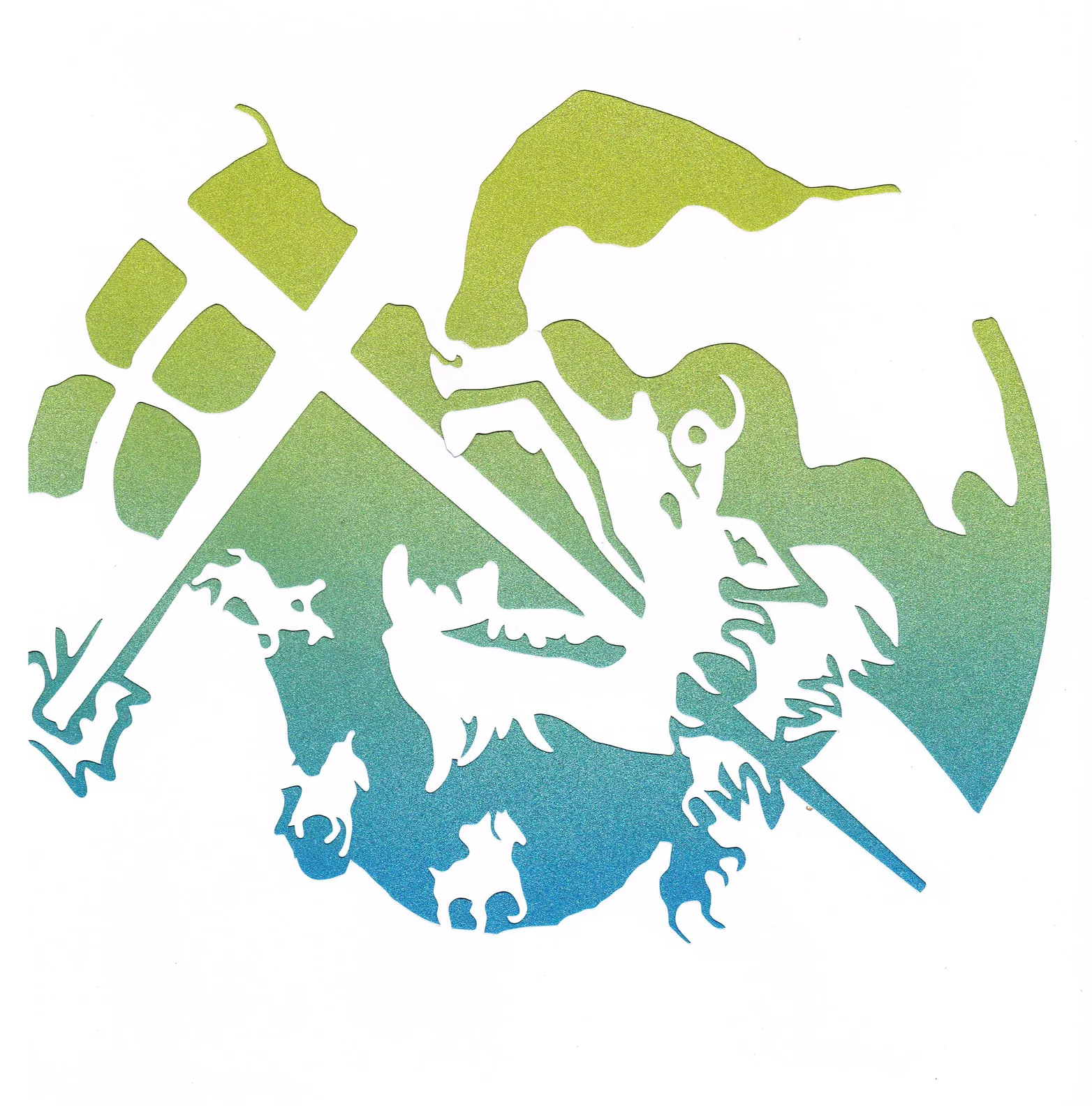 Charlie Kirkham, The Final Fight (White on Cyan Ombre), 2022