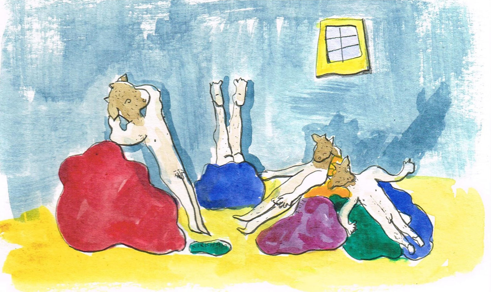 Charlie Kirkham, Four Minotaurs and Some Beanbags, 2012