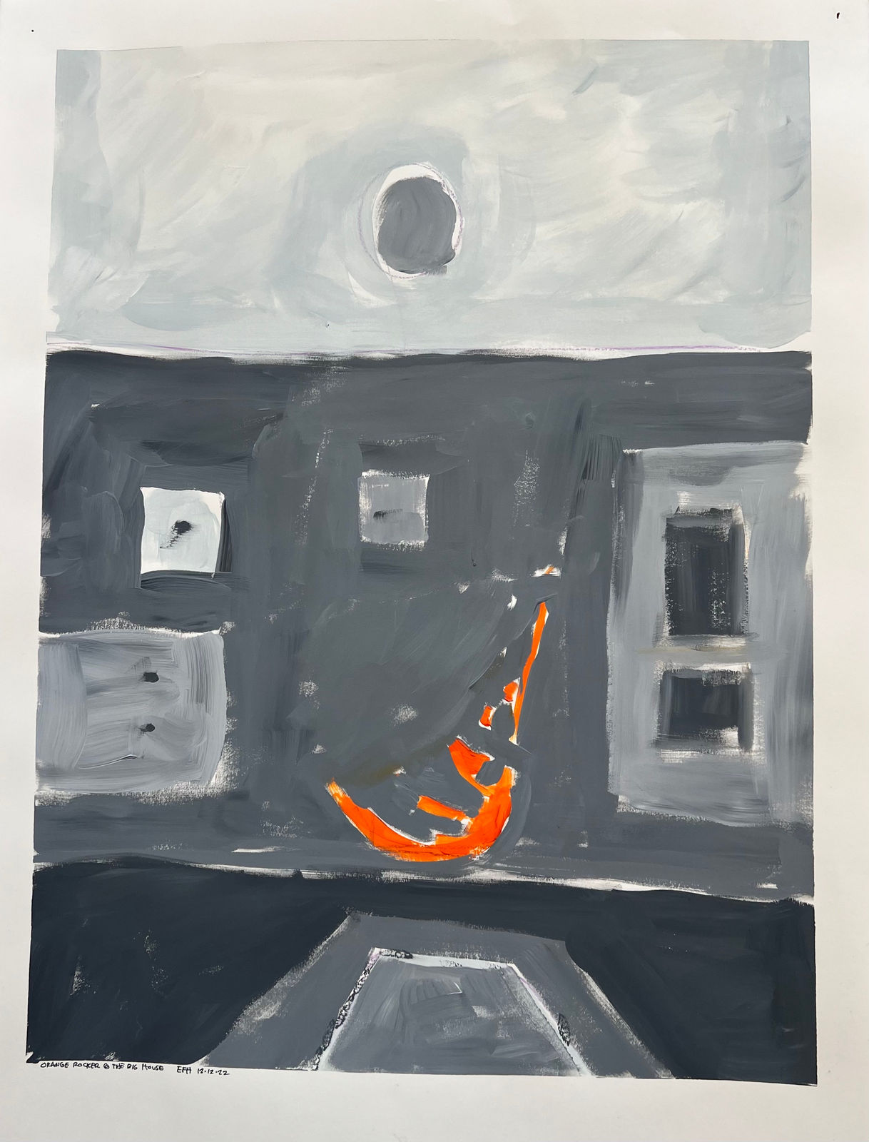 Abie Harris, Orange Rocker - Big House, 2022