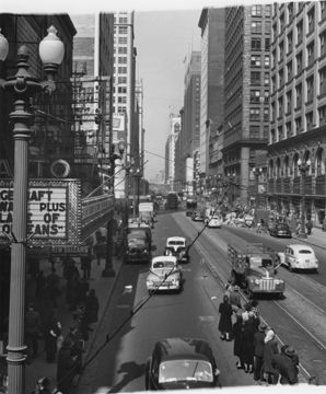 John Hendry, 68 State Street Looking North From Van Buren , 1947
