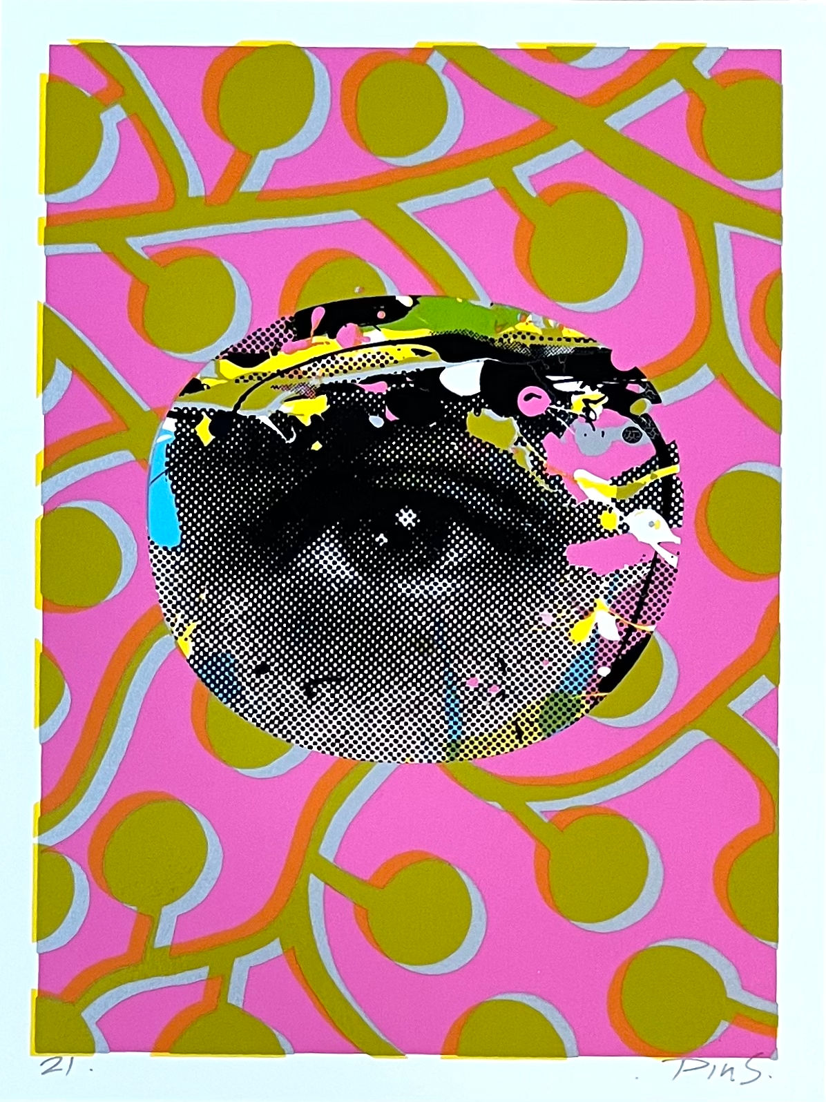 Paul Insect, Personal Effects Print (Gold / Pink), 2021