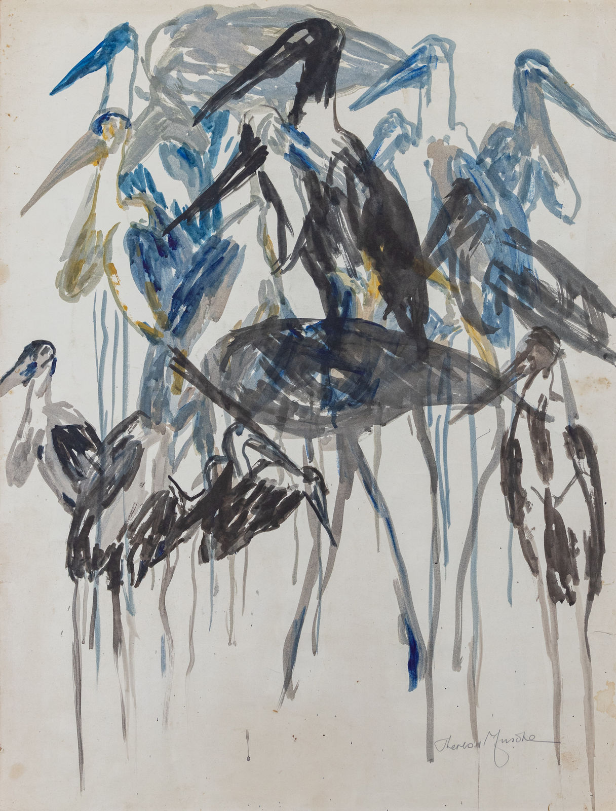 Theresa Musoke, Marabou Storks ll, circa 1980s