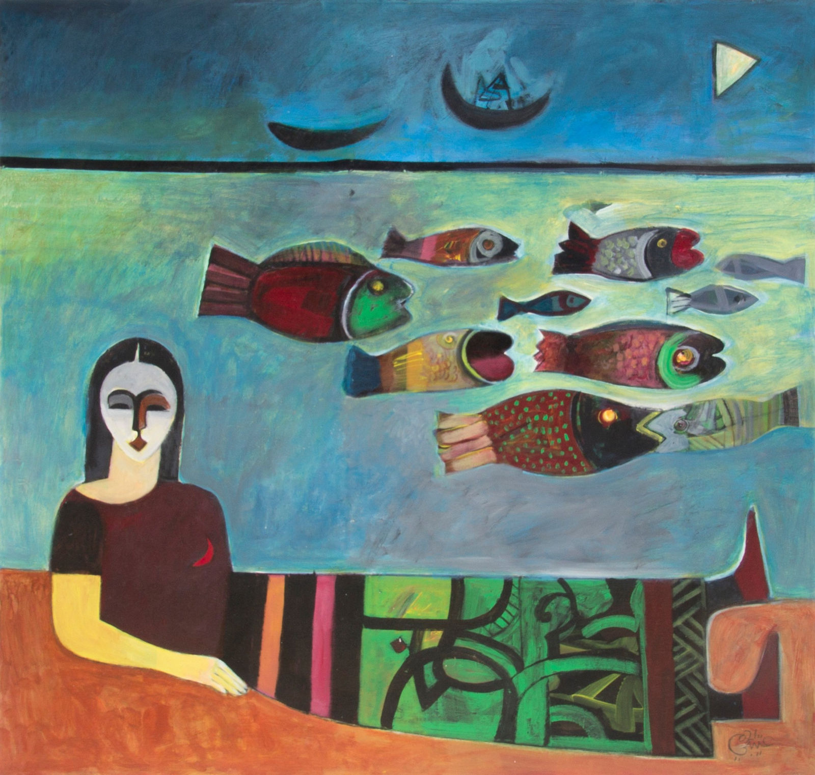 Mohamed Abdella Otaybi, She and the Sea, 2021