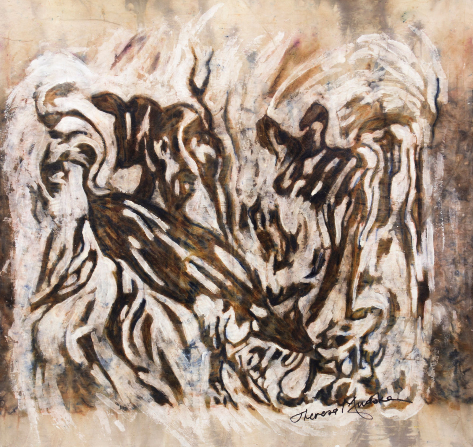 Theresa Musoke, Wild Dogs III (Brown), 2021