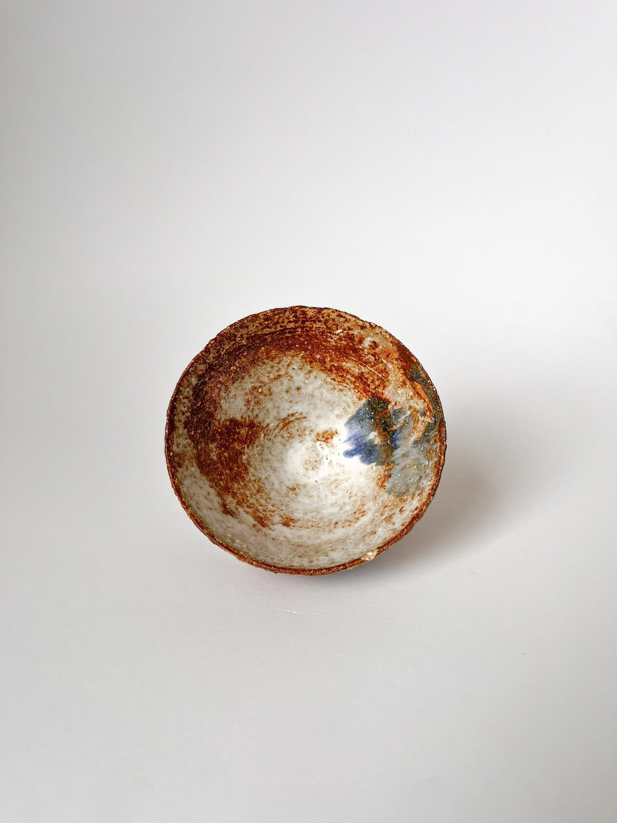 ARD, Small oxide bowl with white and blue glaze, 2025