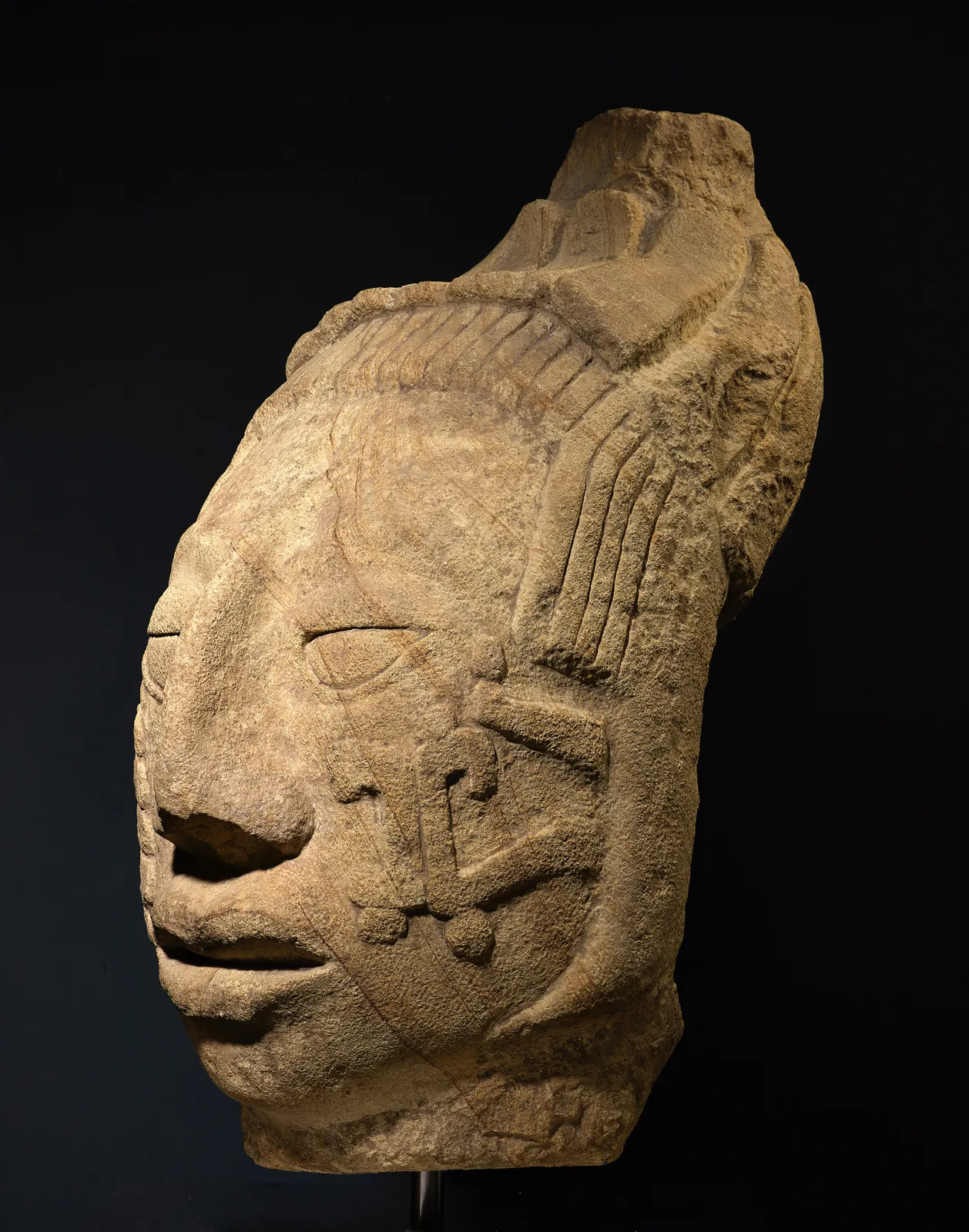 Portrait Head of a Female, Maya, Late Classic Period, 600-800 A.D.