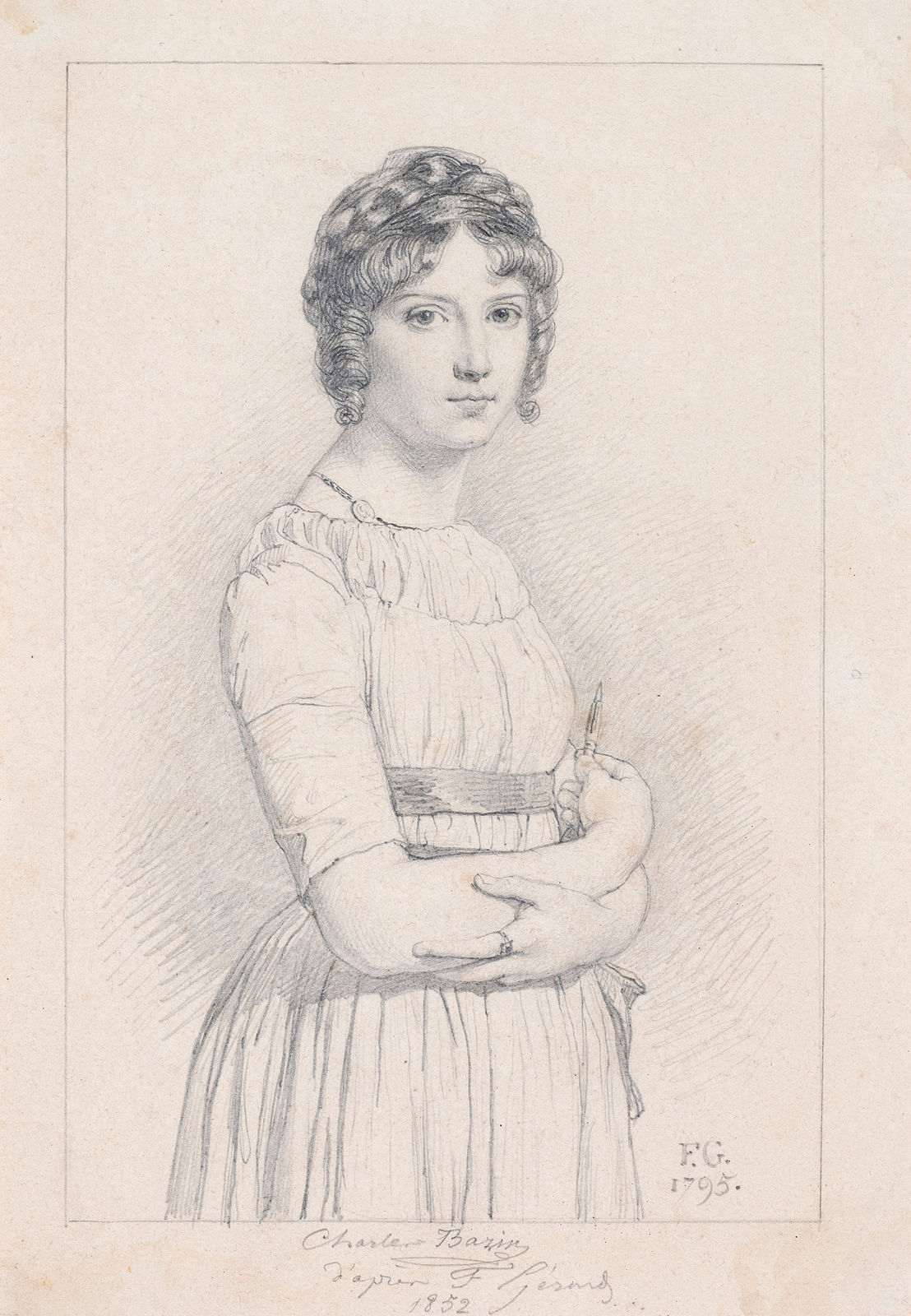 CHARLES LOUIS BAZIN, Portrait of Alexandrine Émilie Brongiart, 1852