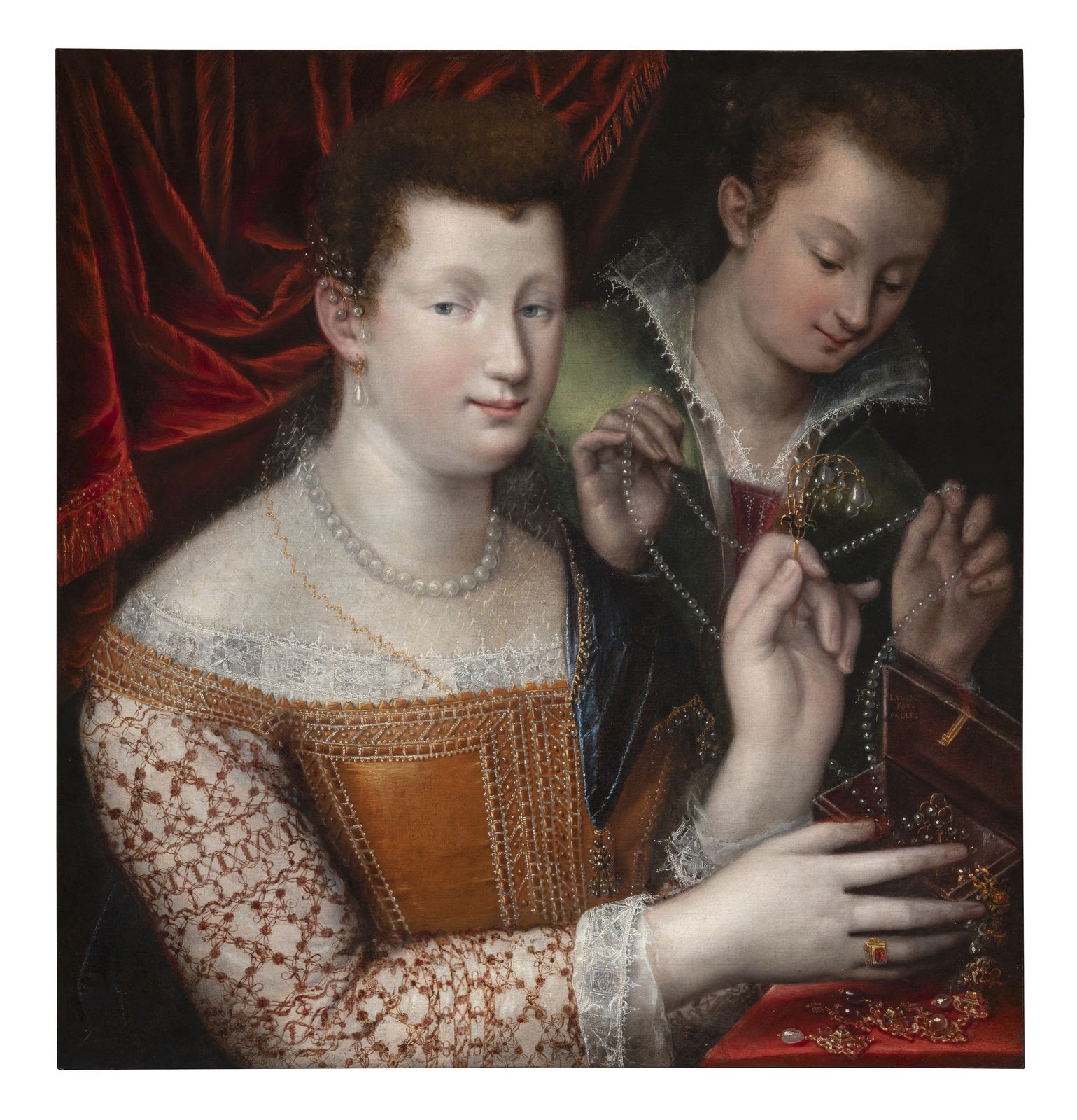 LAVINIA FONTANA, Portrait of Isabella Ruini with a Lady-in-Waiting, c. 1592