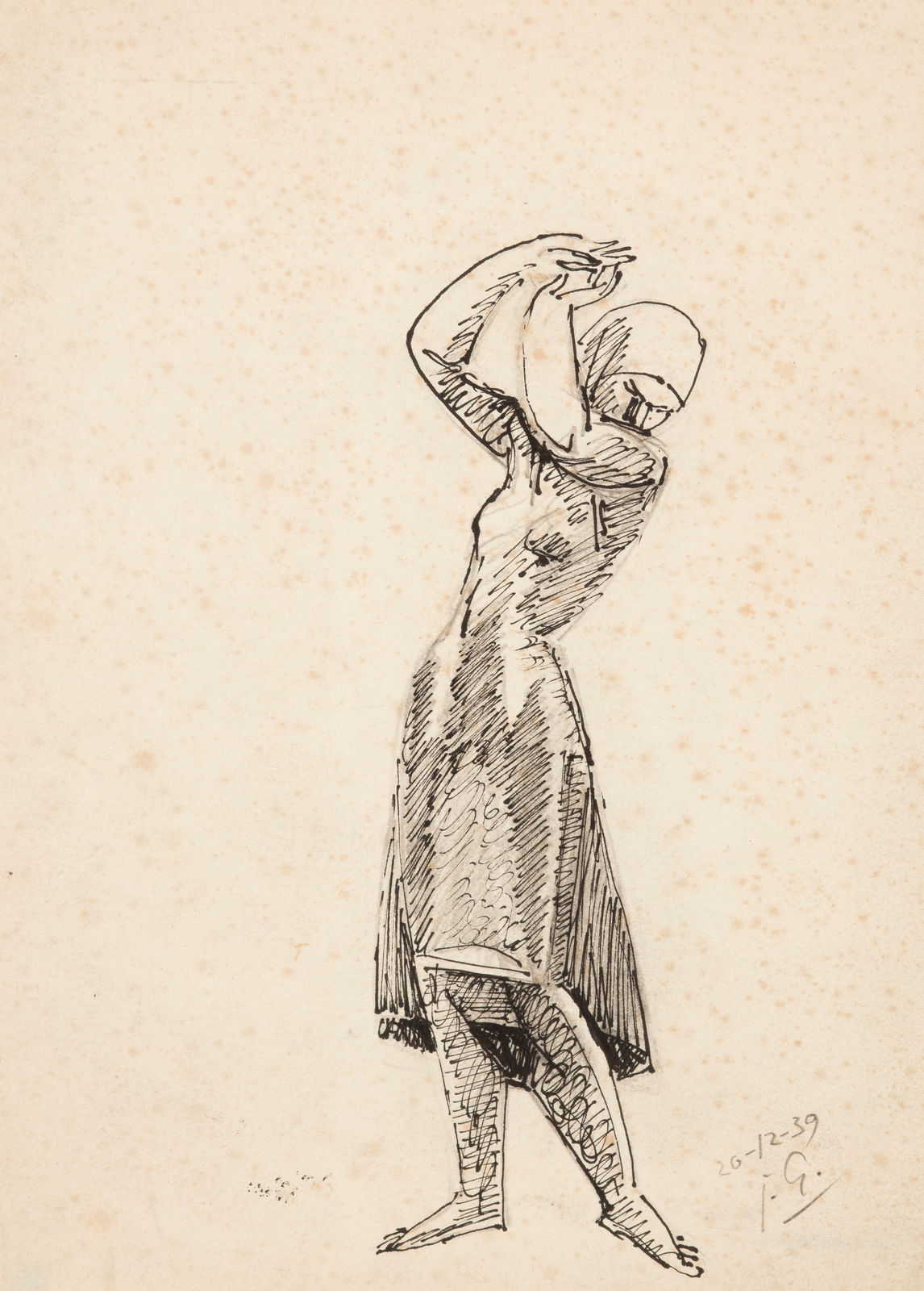 JULIO GONZÁLEZ, Peasant woman with her arms raised, 1939