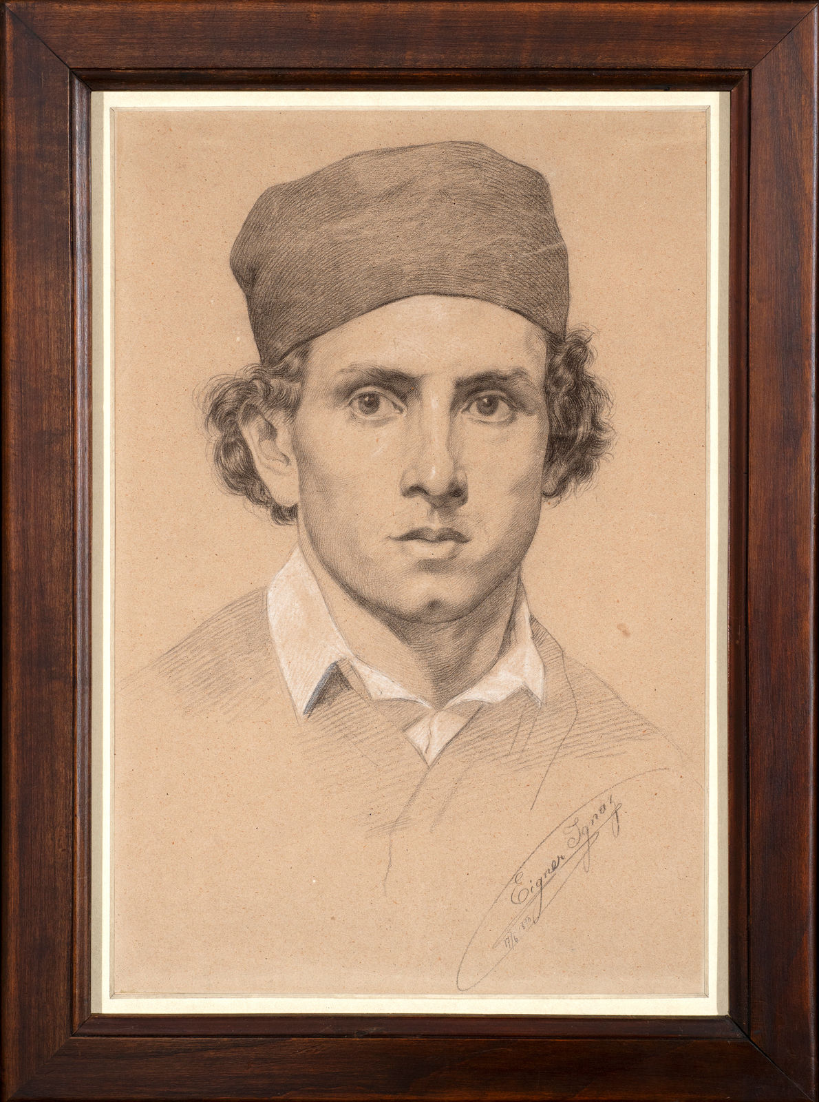 IGNAZ EIGNER, Head study of a man in a cap