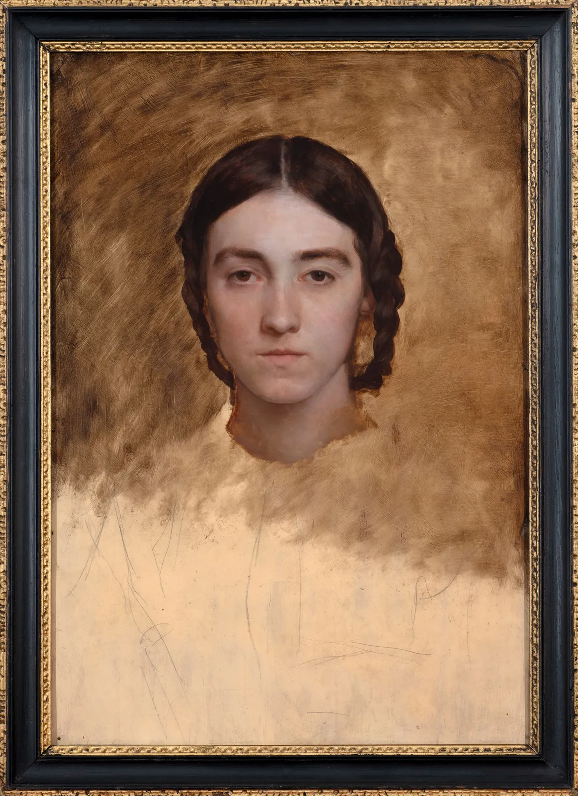 FRENCH SCHOOL, Portrait of a woman with braids , c. 1880