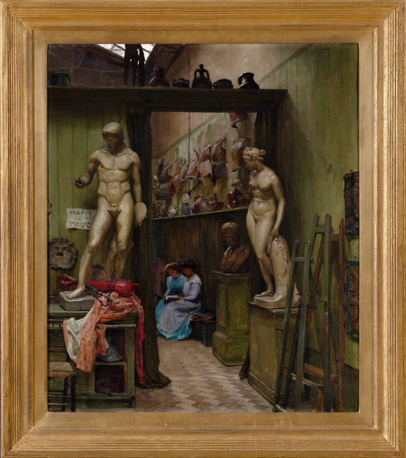 NELLIE JOSHUA, Two students in the Life Room of the Heatherley School of Fine Art