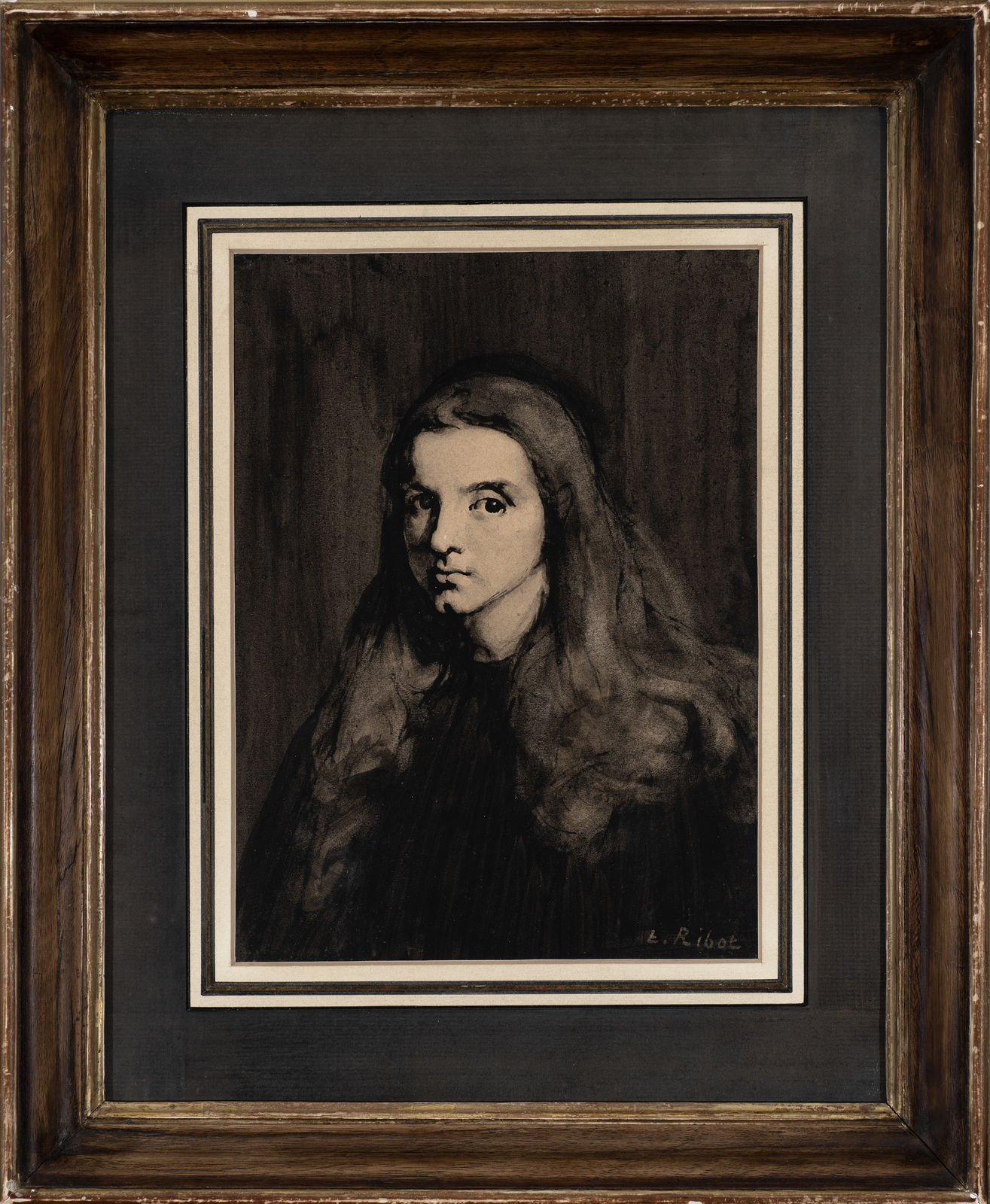 THÉODULE RIBOT, Portrait of a Young Girl, possibly the Artist’s Daughter Louise, ca. 1870