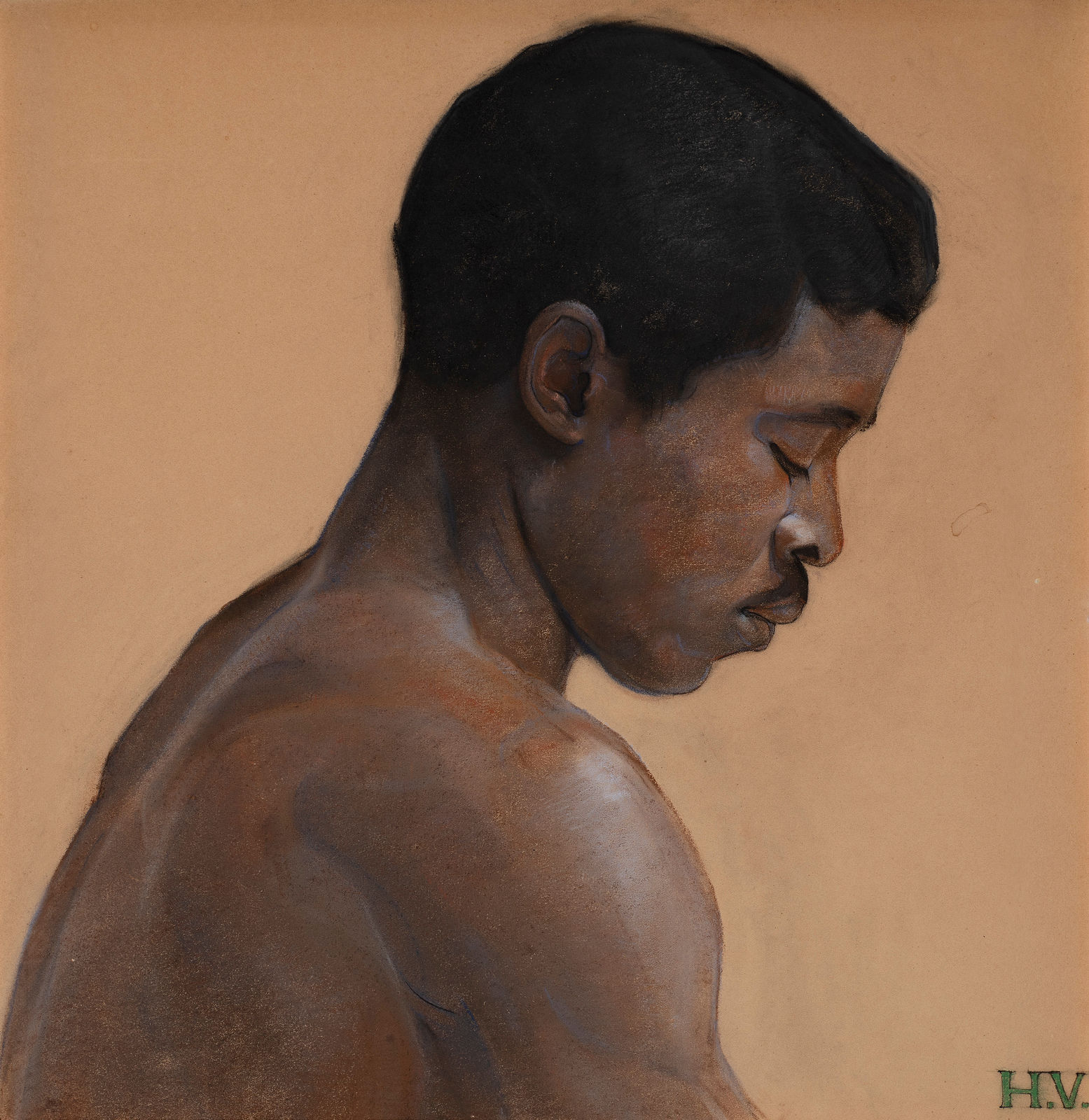 HENRIETTE VAILLANT, Bust-length study of a man in profile