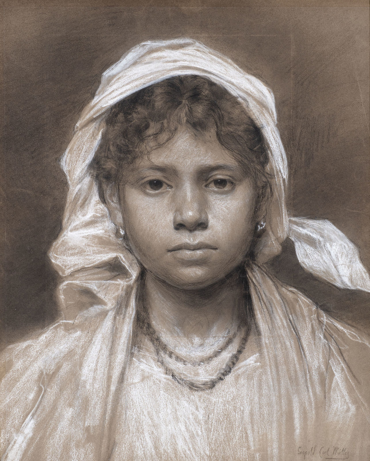 LEOPOLD CARL MÜLLER, Portrait of a south Italian girl, c. 1872