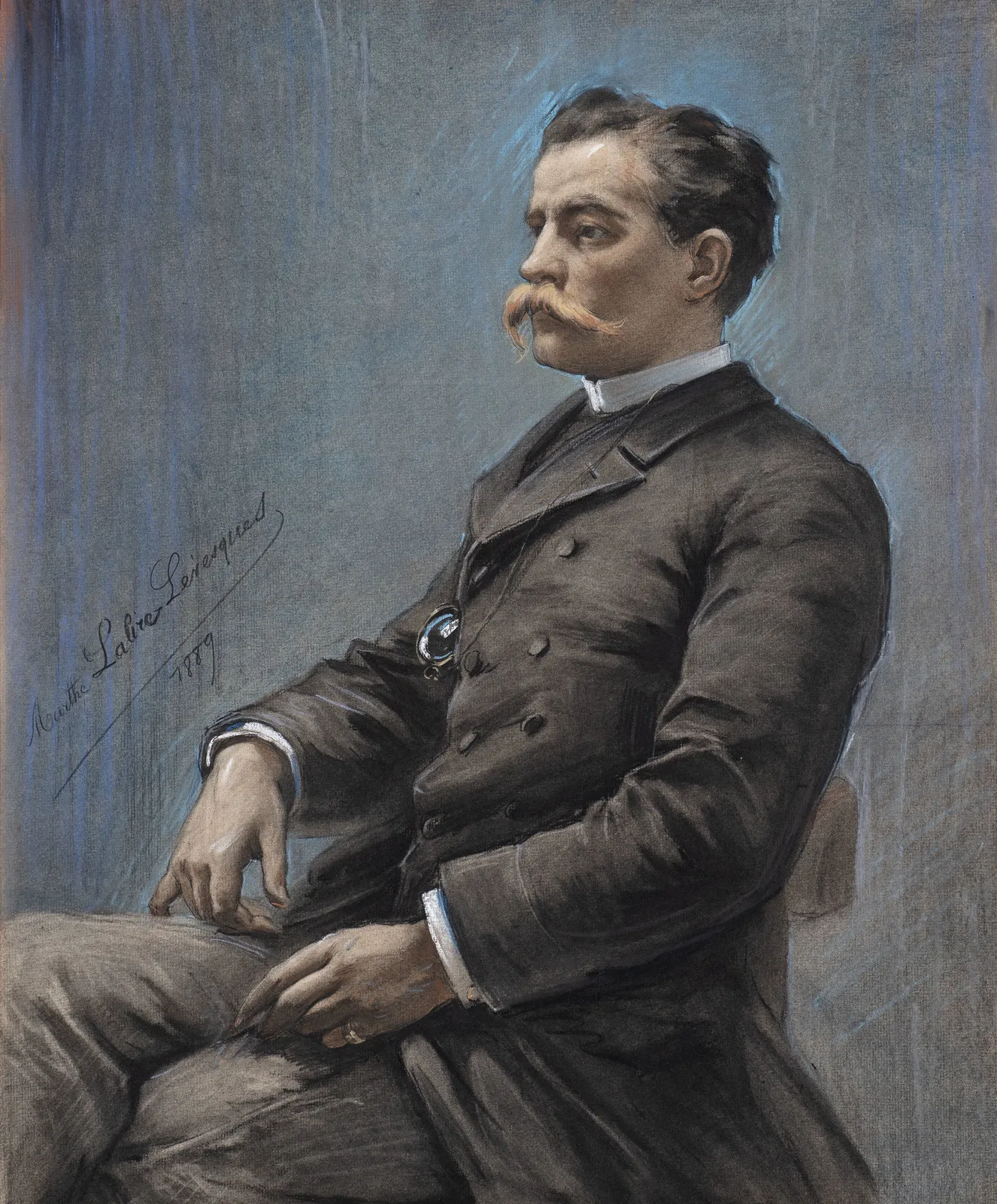 MARTHE LA LYRE LEVESQUES, Portrait of Adolphe La Lyre, husband of the artist, 1889