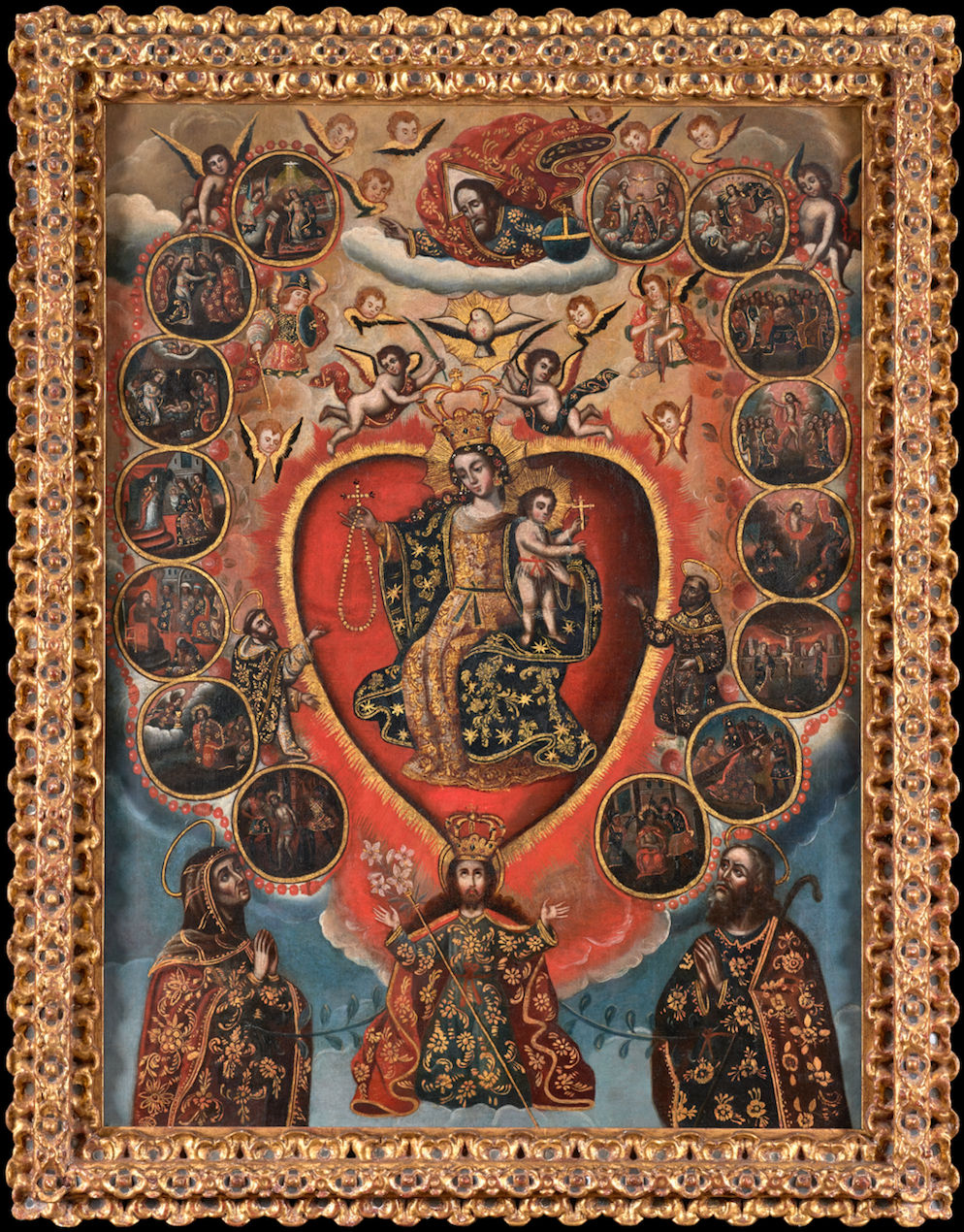 ATTRIBUTED TO GASPAR MIGUEL DE BERRÍO, Virgin with Child and Saints