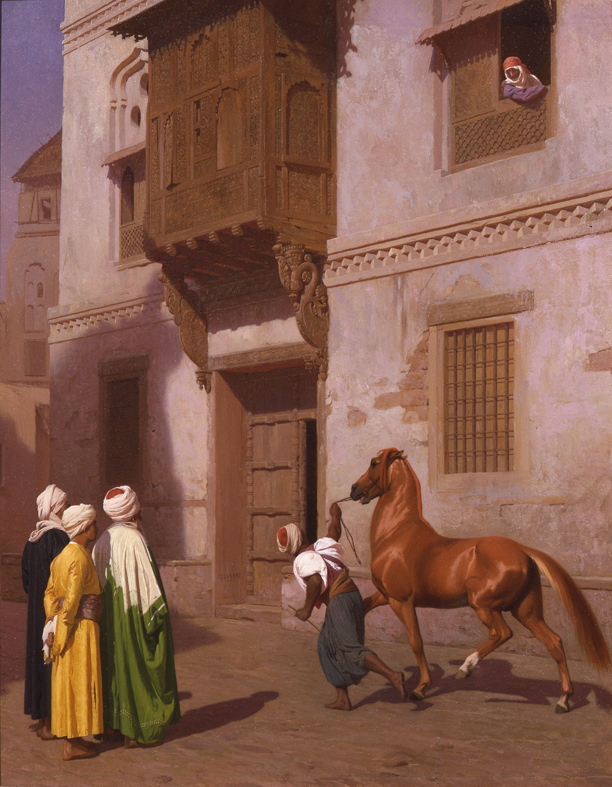 JEAN-LÉON GÉRÔME, Running man leading a horse, study for The Horse Market