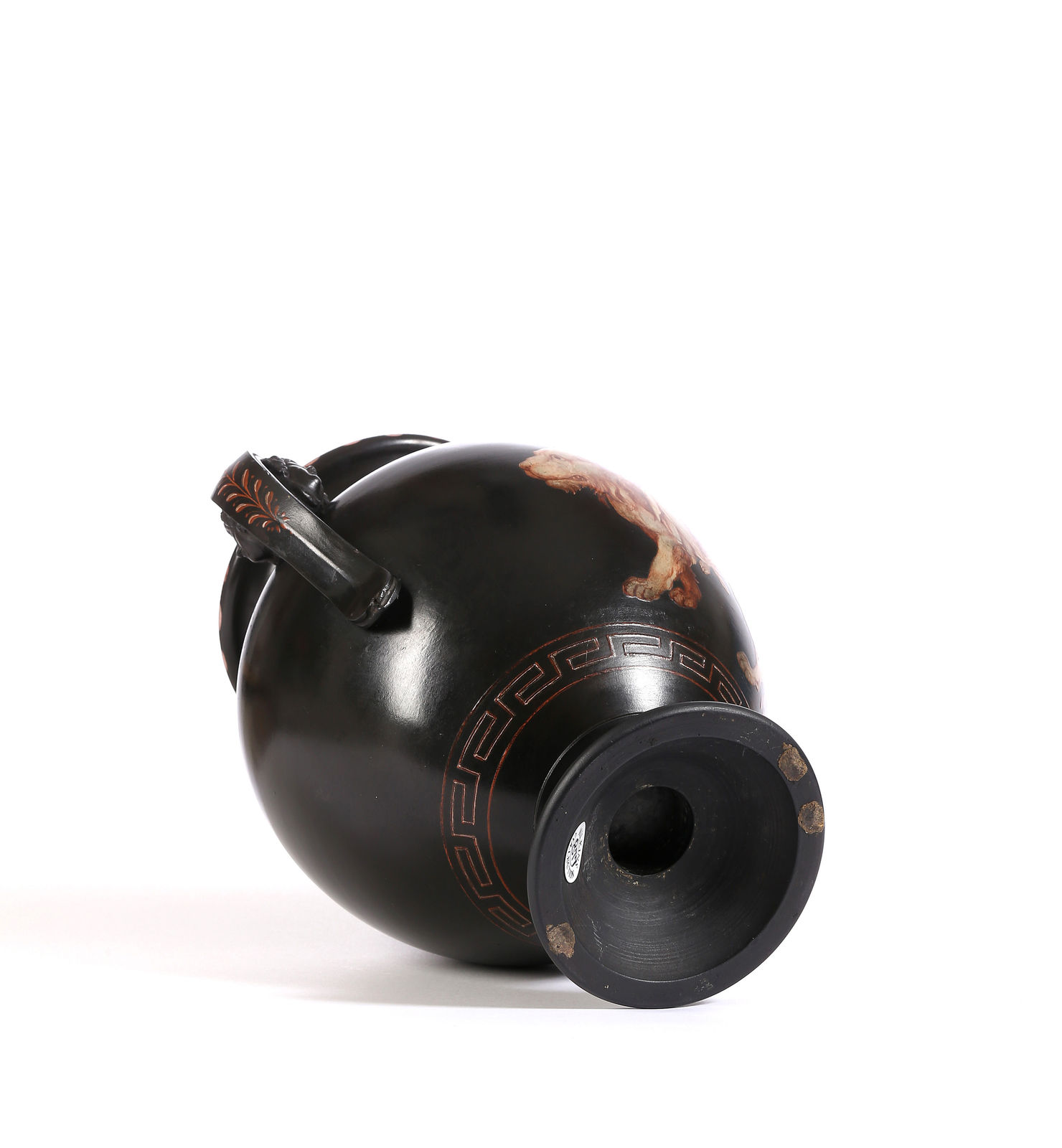 WEDGWOOD AND BENTLEY, A Black Basalt 'Encaustic-Decorated' Two-Handled Vase, c. 1770 - 1775