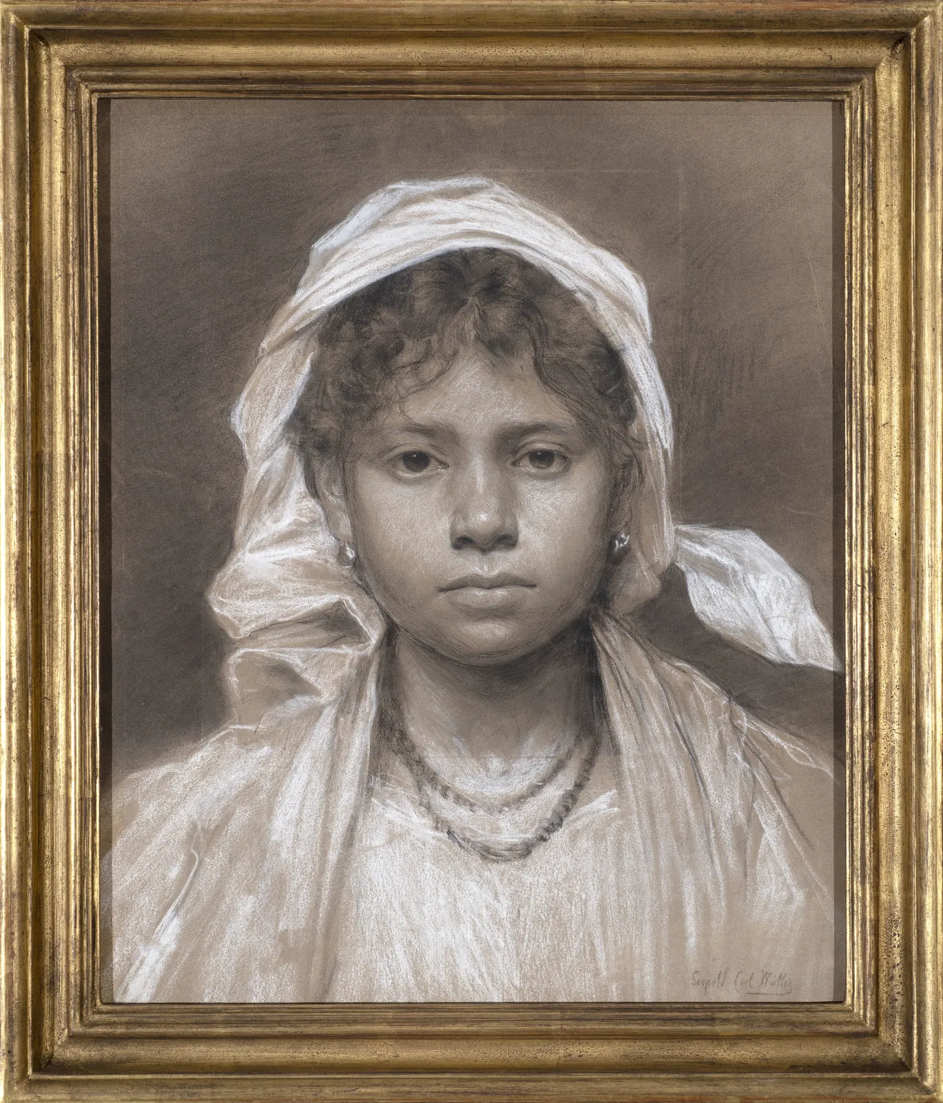 LEOPOLD CARL MÜLLER, Portrait of a south Italian girl, c. 1872