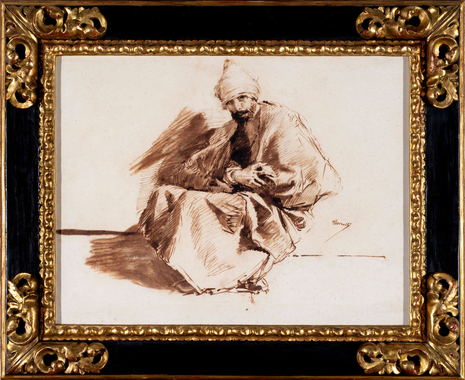 DOMENICO MORELLI, Study of a man in Oriental costume, 1885