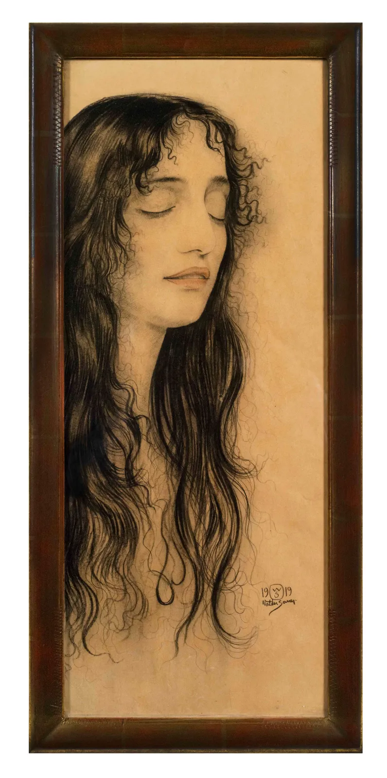 WALTER SAUER, Portrait of a woman with long hair