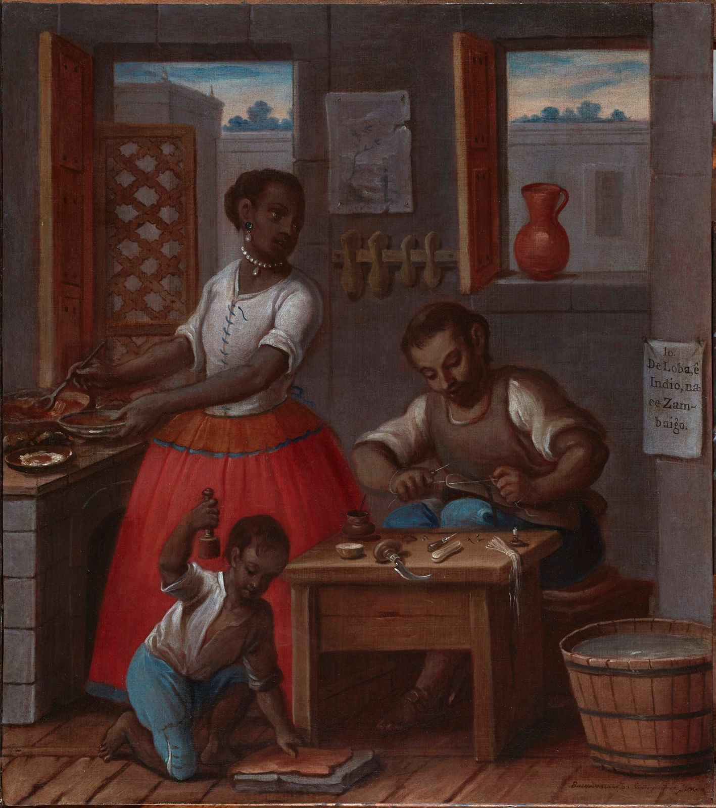 BUENAVENTURA JOSÉ GUIOL, De Loba e Indio nace Zambaigo (Fruit of an Indian and a Loba, Zambaigo) , 1777