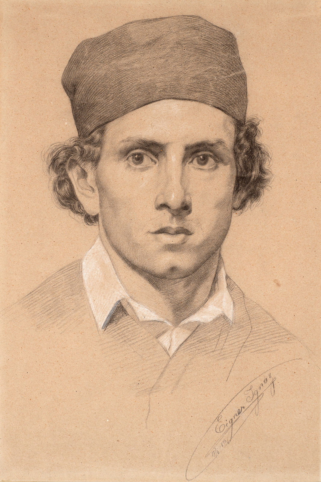 IGNAZ EIGNER, Head study of a man in a cap
