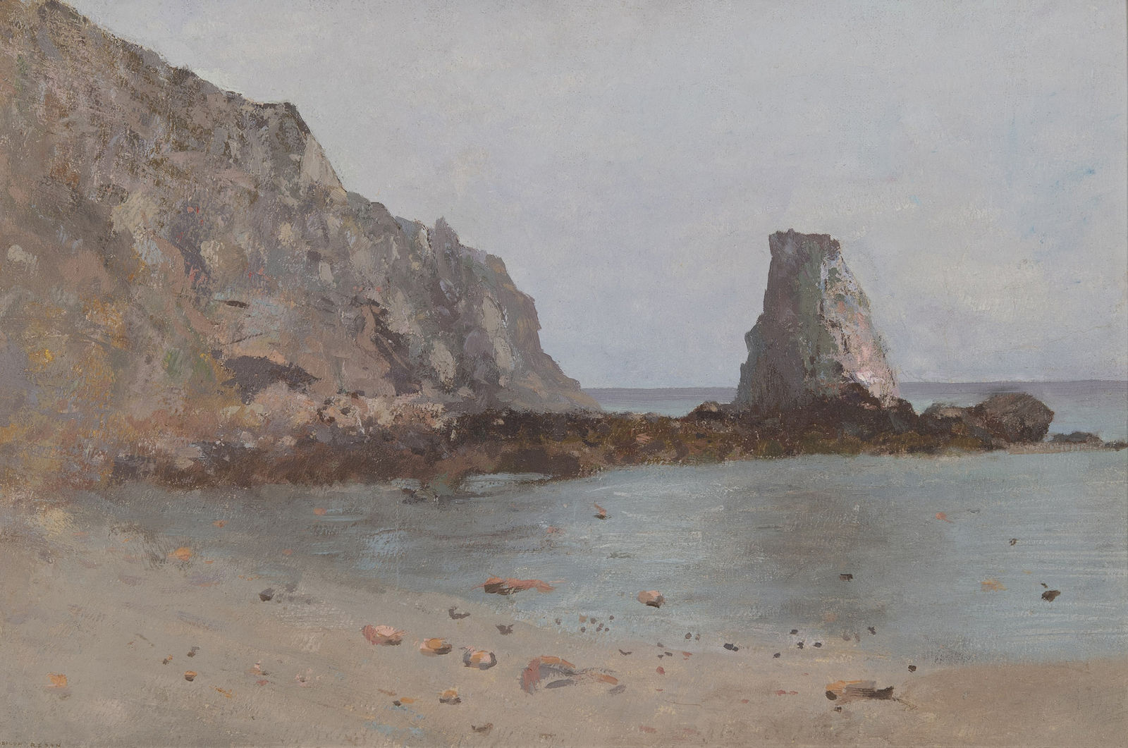 Odilon Redon, Au bord de la mer, la falaise, c. 1890