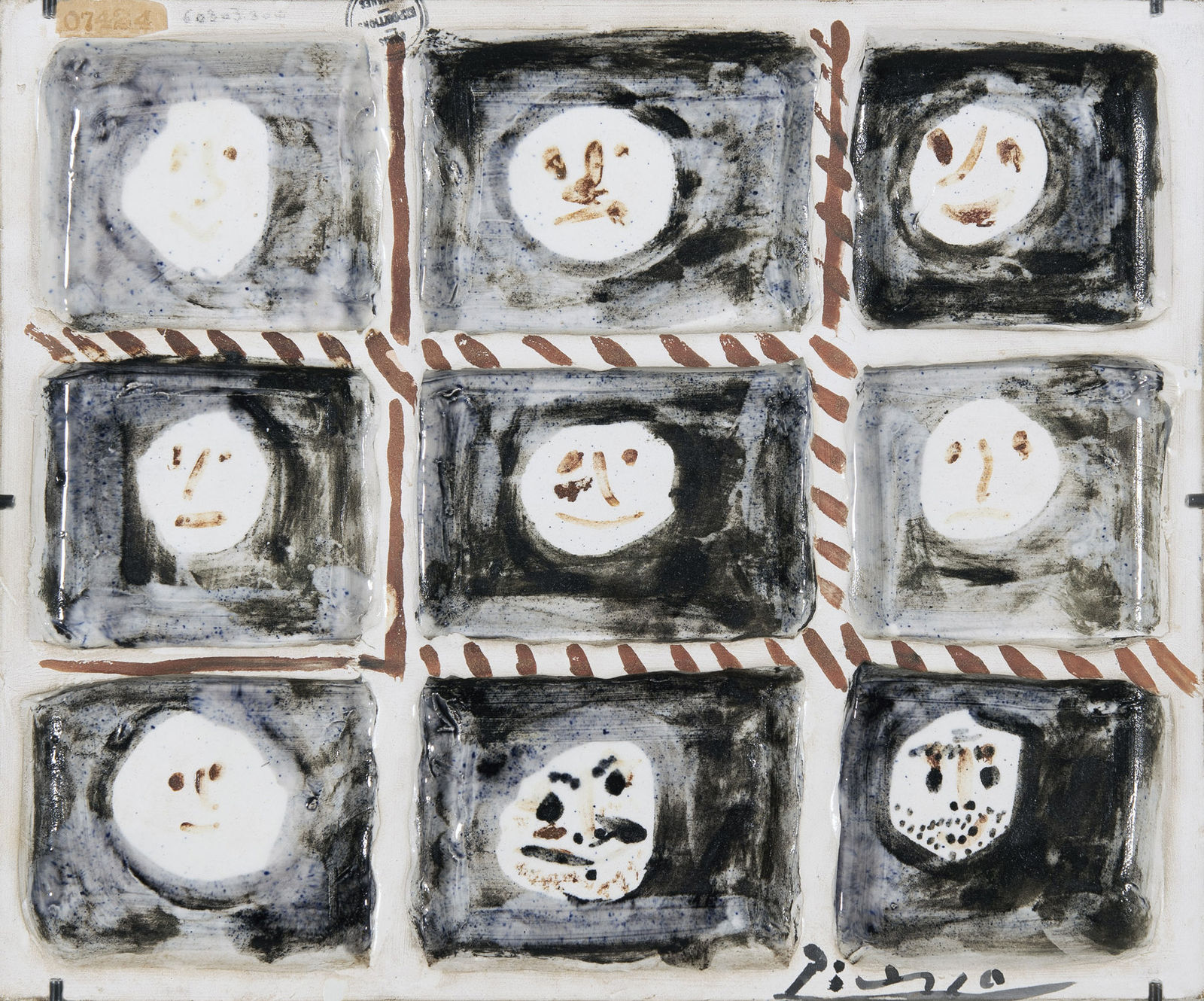 Pablo Picasso, Joueur de flûte, danseur et buveur / Visages, 7 March 1957