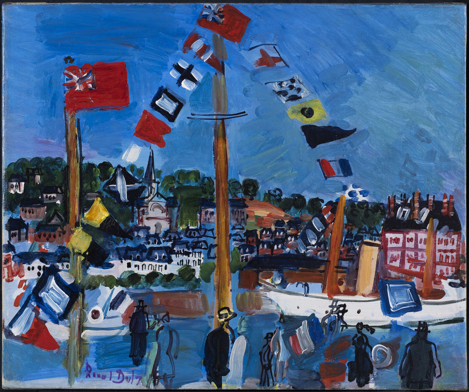 Raoul Dufy, Bateaux Pavoises à Deauville, 1928