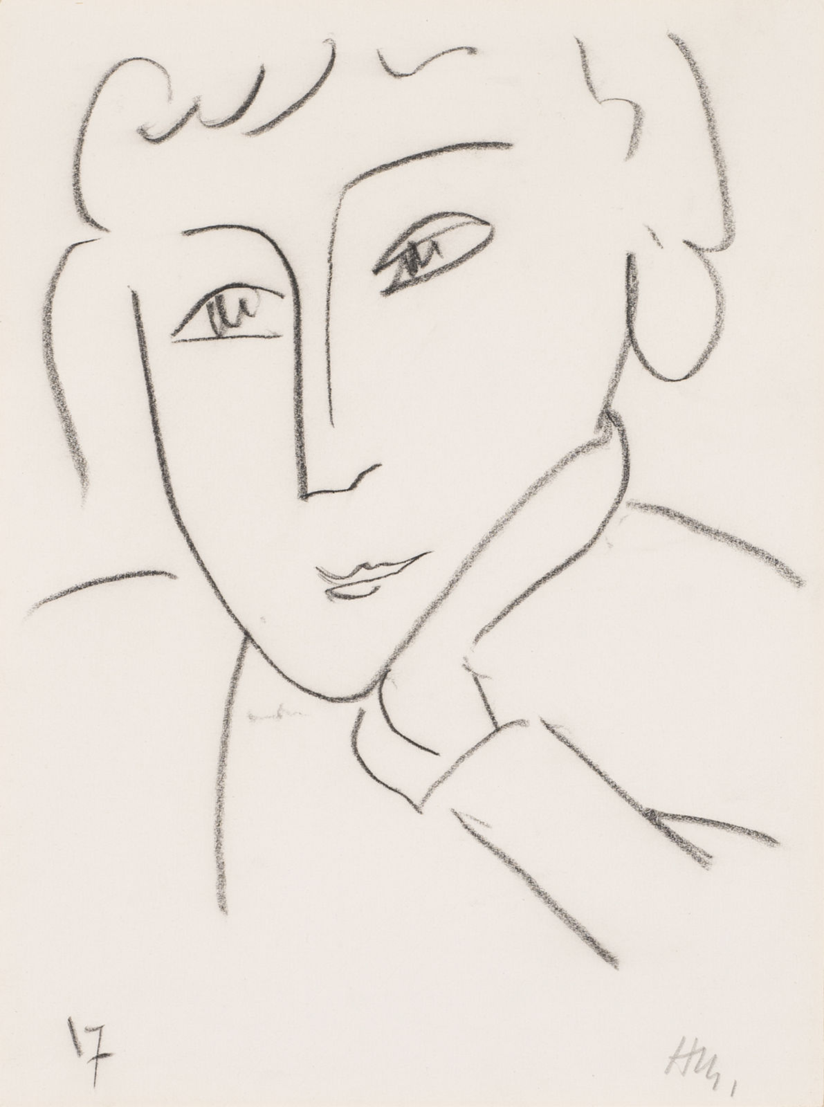 Henri Matisse, Head of a Woman, Leaning on Her Left Hand, 1952