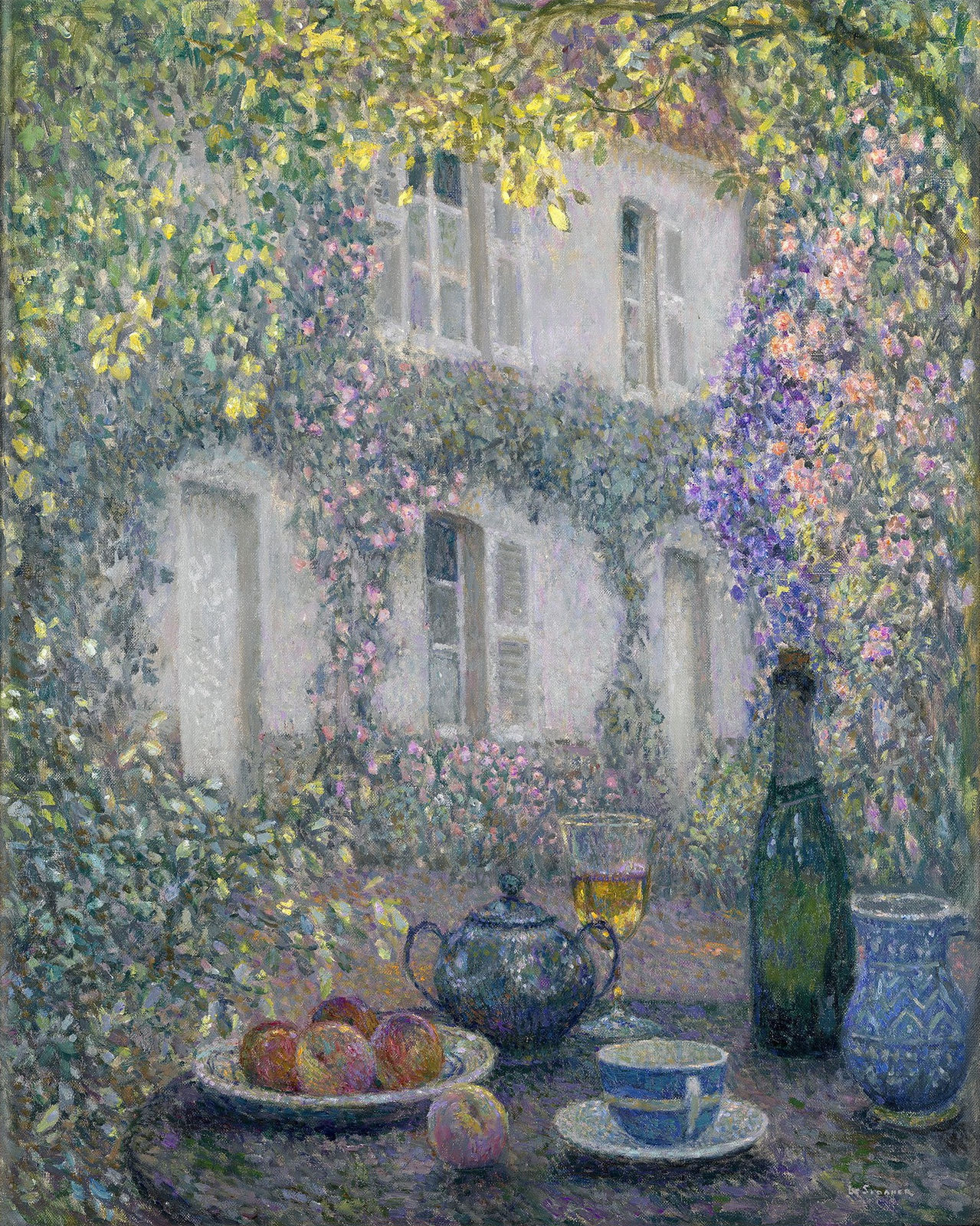Henri Le Sidaner, La table de la maison fleurie, 1928