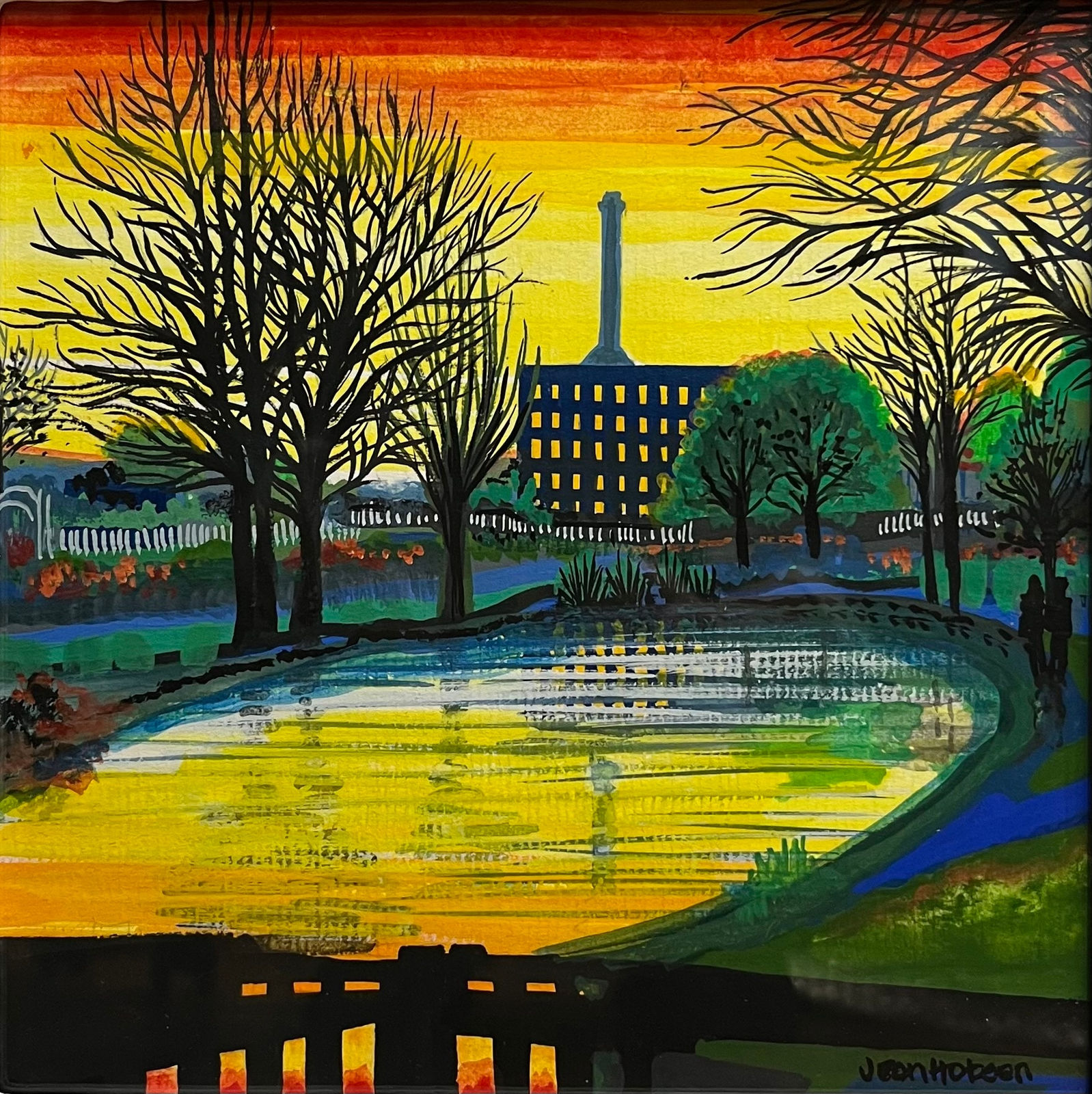 Jean Hobson, Red Sky at Night - Victoria Mill (Study)