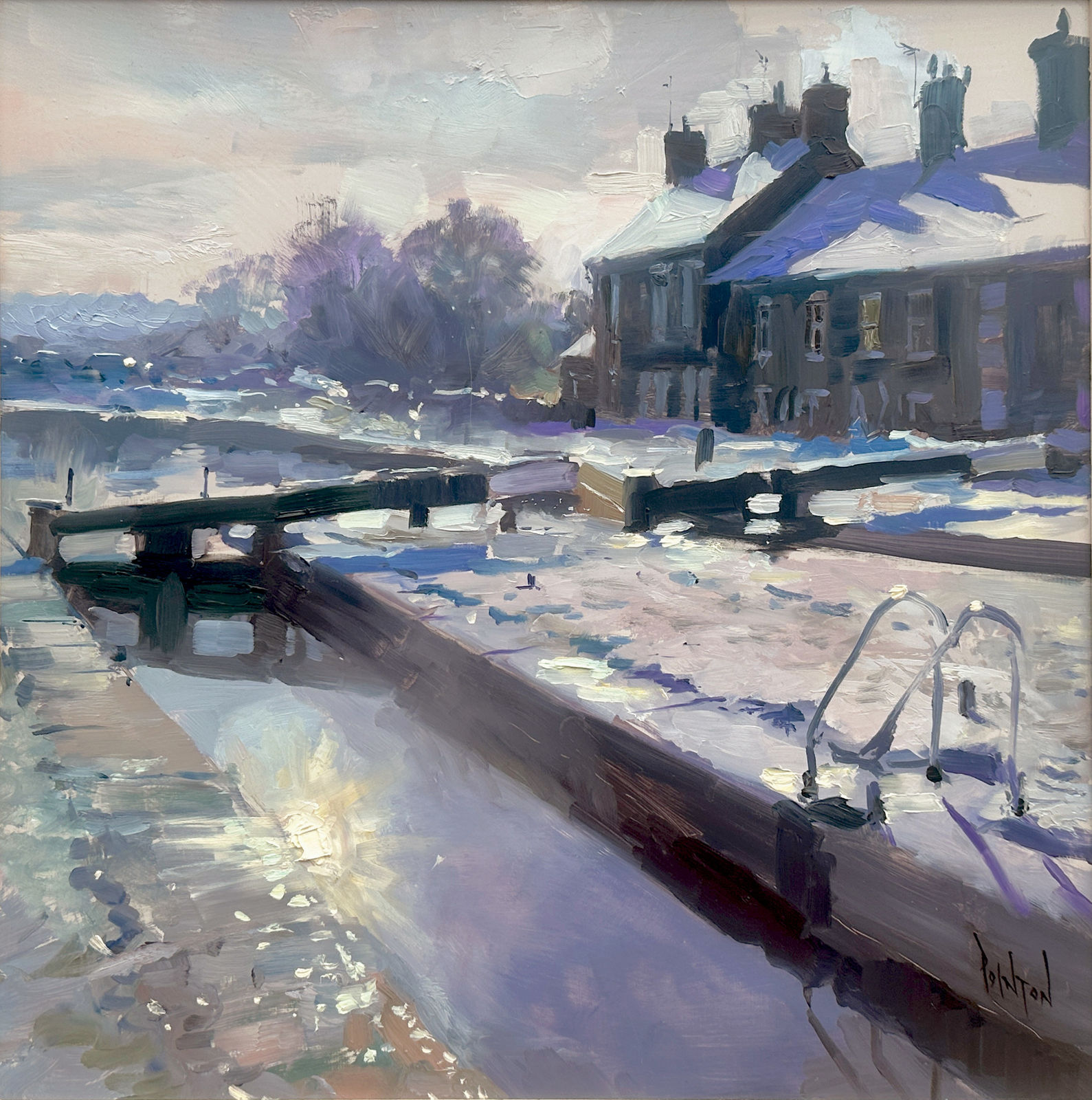 Rob Pointon ROI, Fresh Snow on the Lock, 2024