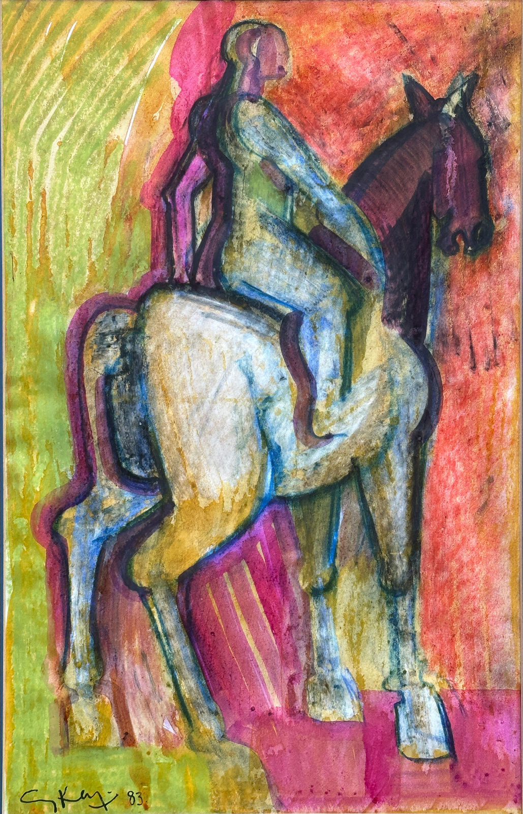 Geoffrey Key, Horse and Rider, 1983