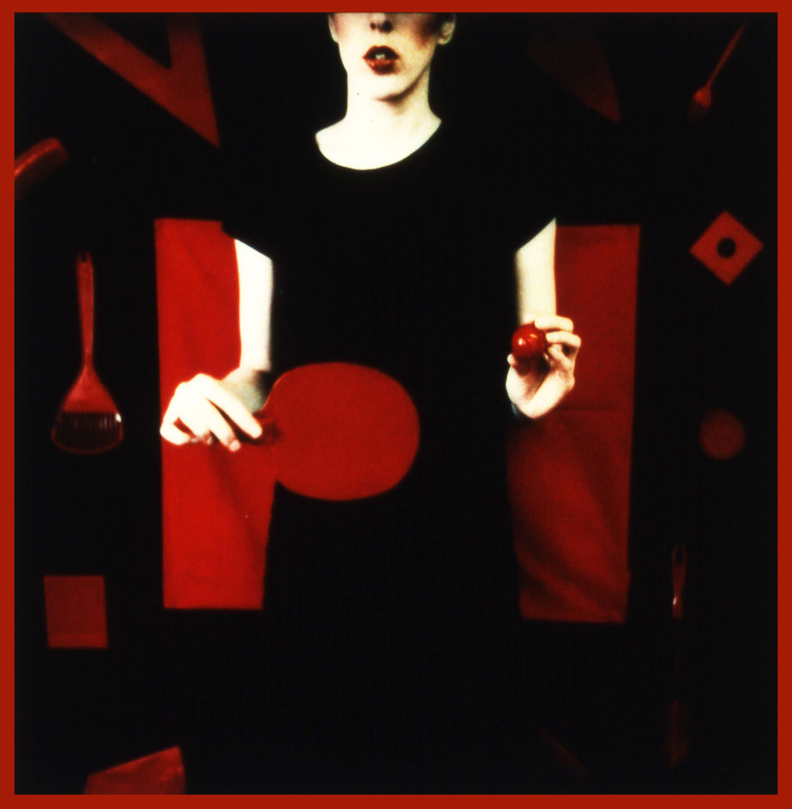 Barbara Astman, Red Series, Untitled (ping pong paddle), 1981