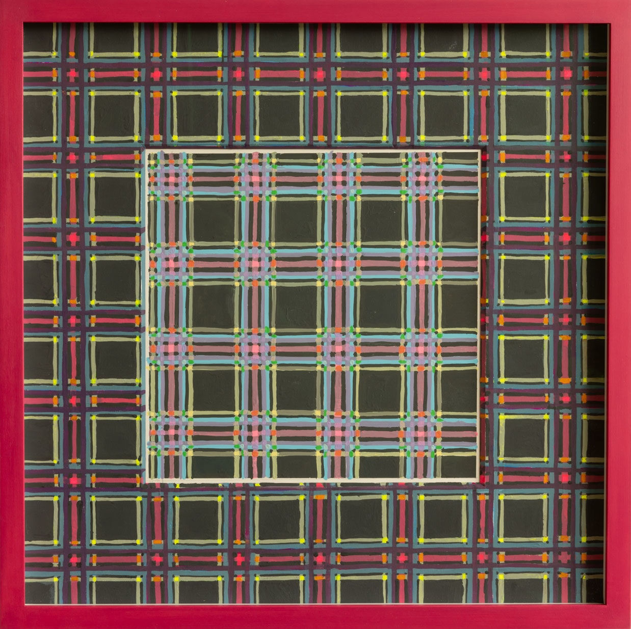 Michelle Forsyth, Pink, Yellow, and Black Plaid, on Pink, Yellow, and Black Plaid, 2017-2023