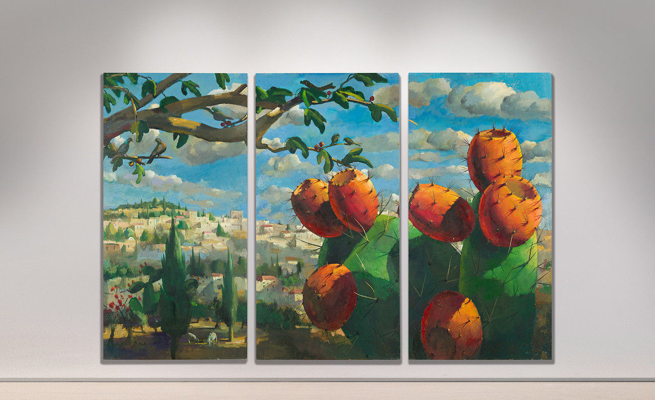 Ilan Baruch, Tzabar in Jerusalem (Triptych), 2019-2023