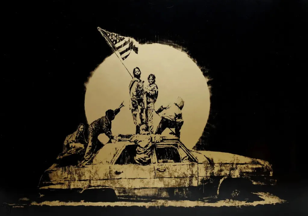 Banksy, Fang (Gold), 2007