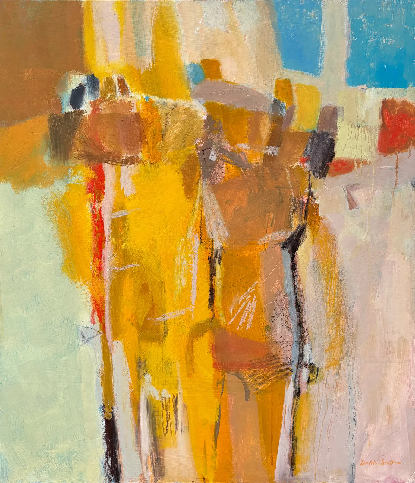 Dafila Scott, Distant Figures, Blue Sky