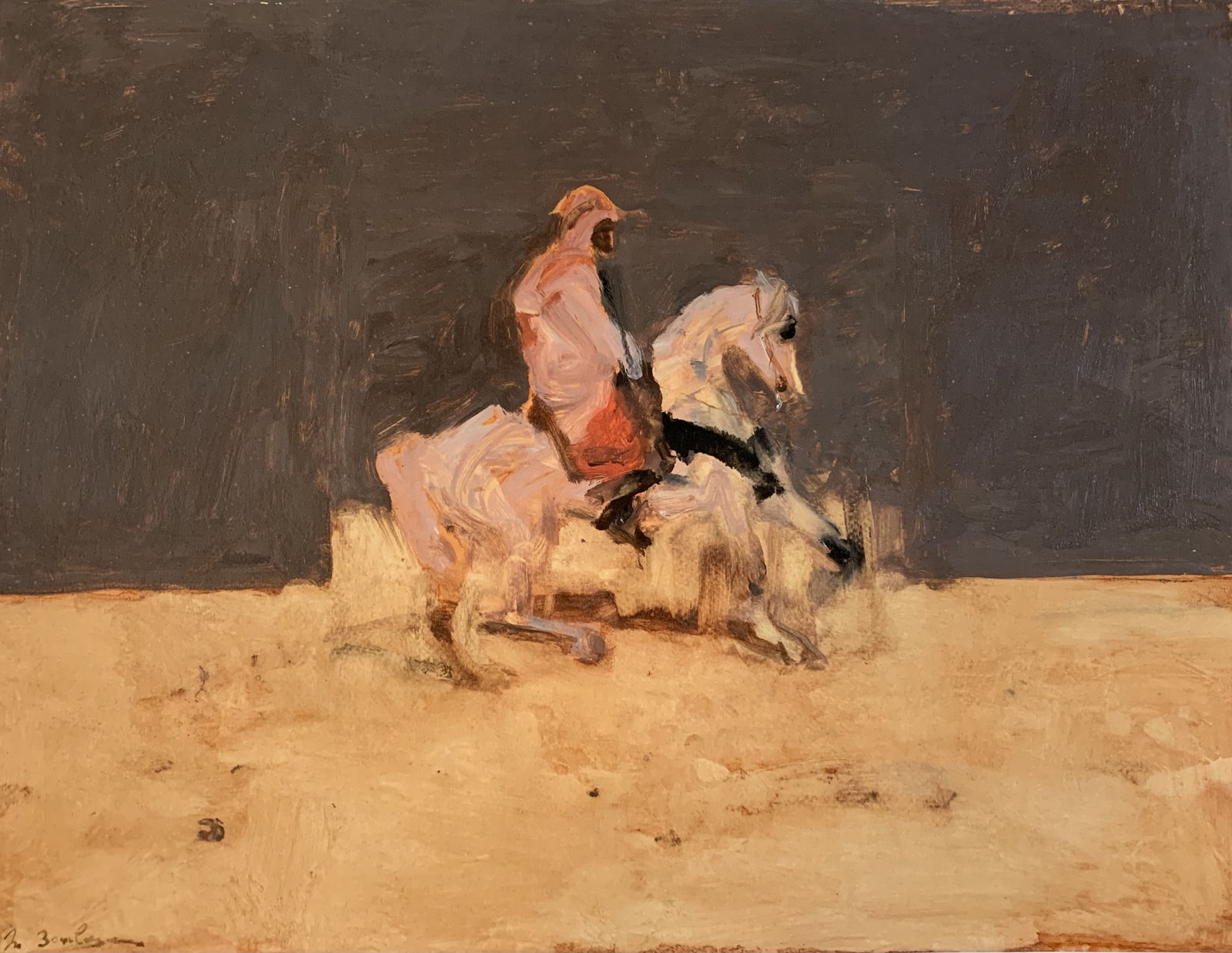 Antoine de La Boulaye, Orientalist Horseman (Brown) (Hungerford Gallery)