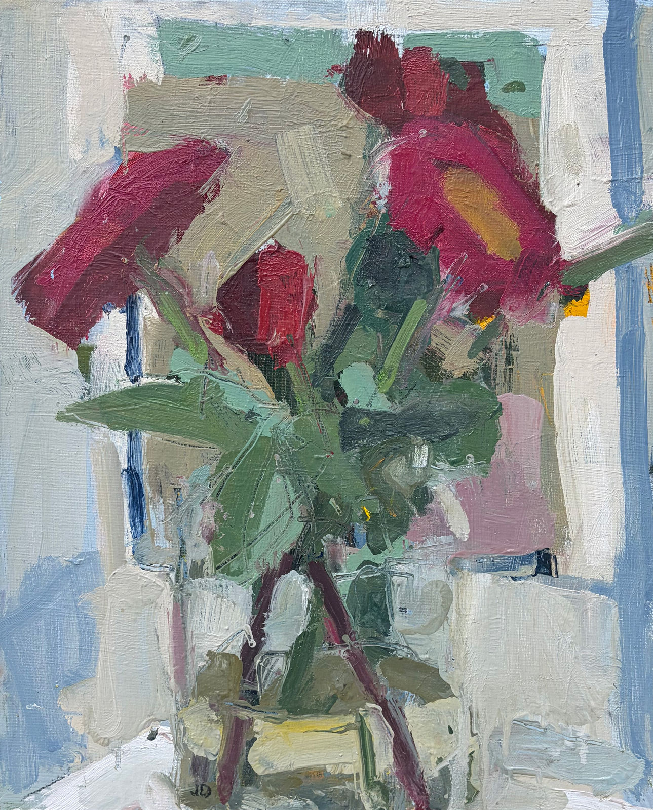 John Dobbs, Red Flowers in a Jar (London Gallery)