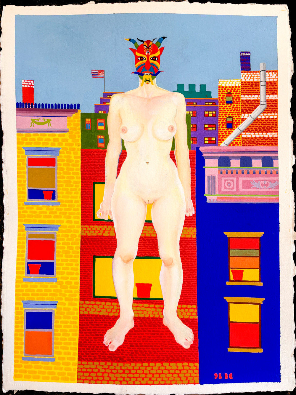 Bruce Cahn, Masked Woman in Chelsea, NY