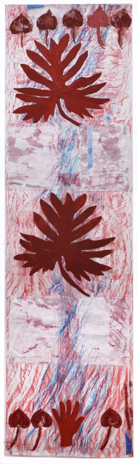 Nancy Azara, Red Hand with Four Panels, 2016