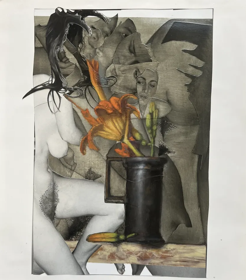 Justine Kurland, Lily in pewter vase, from the series Bad Hand, 2025-2026