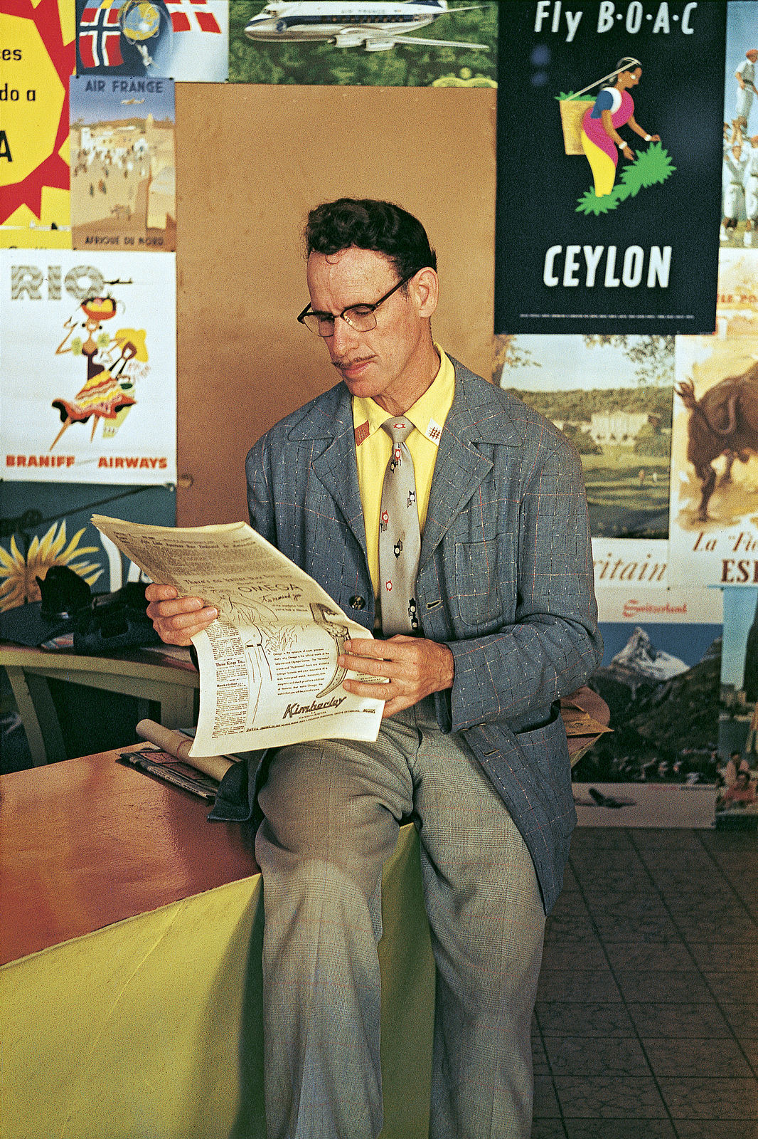 Paul Outerbridge, Man at Travel Agency, Mexico, ca. 1950
